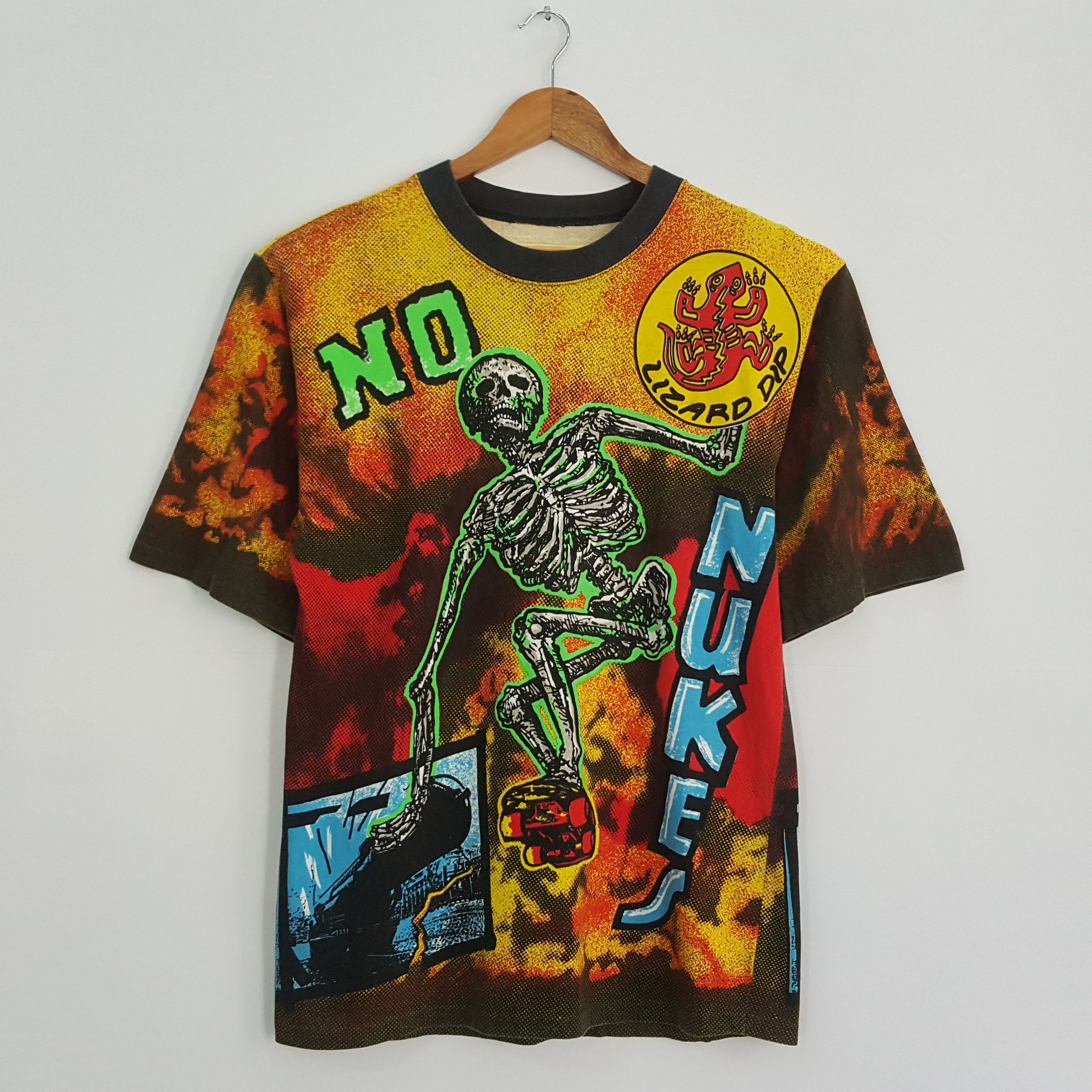 Rap Tees × Vintage Vintage 90's LIZARD DIP Skateboards Full Over Print tees cp1 Size US L / EU 52-54 / 3 - 1 Thumbnail