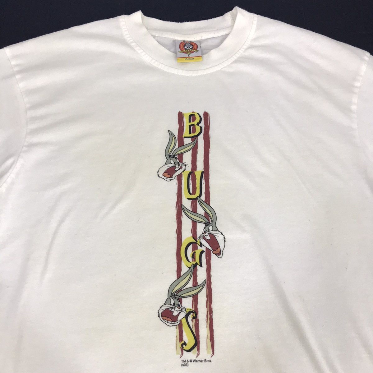 Anime Vintage 90s Warner Bros Looney Tunes Big Bug Bunny Tee Size US M / EU 48-50 / 2 - 2 Thumbnail