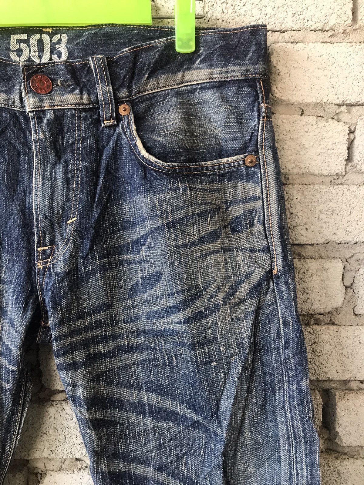 If Six Was Nine Flare Vintage Edwin 503 Blue Trip Size US 35 - 7 Thumbnail