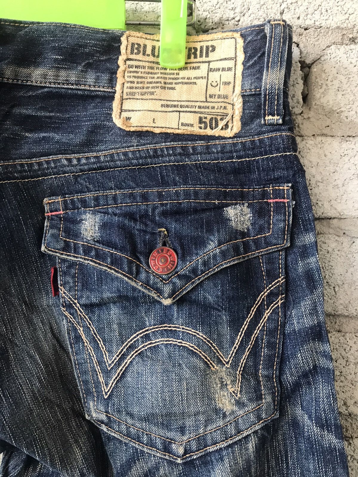 If Six Was Nine Flare Vintage Edwin 503 Blue Trip Size US 35 - 11 Thumbnail