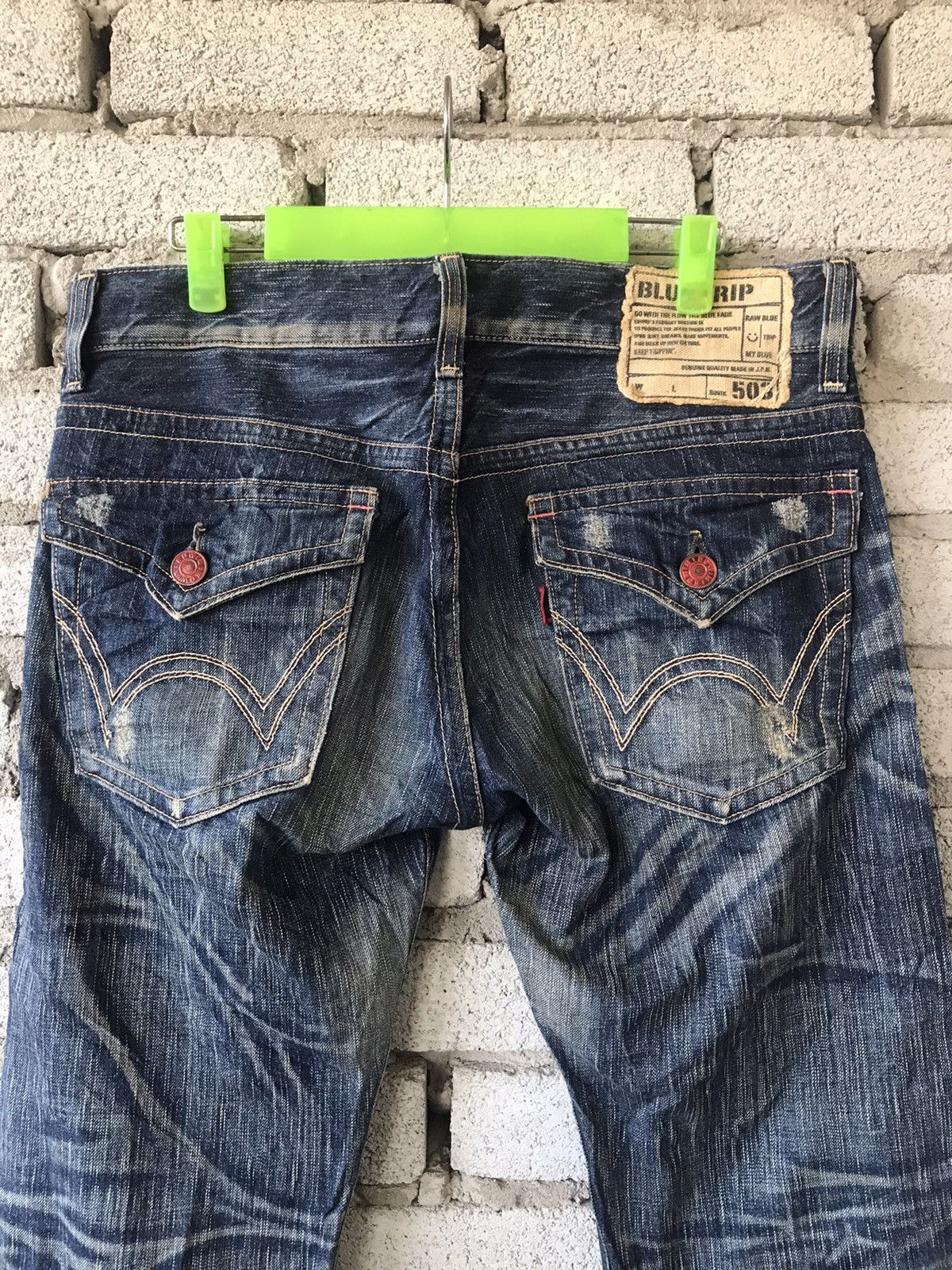 If Six Was Nine Flare Vintage Edwin 503 Blue Trip Size US 35 - 10 Thumbnail