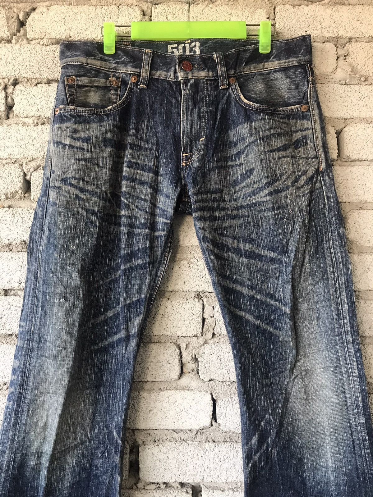 If Six Was Nine Flare Vintage Edwin 503 Blue Trip Size US 35 - 6 Thumbnail
