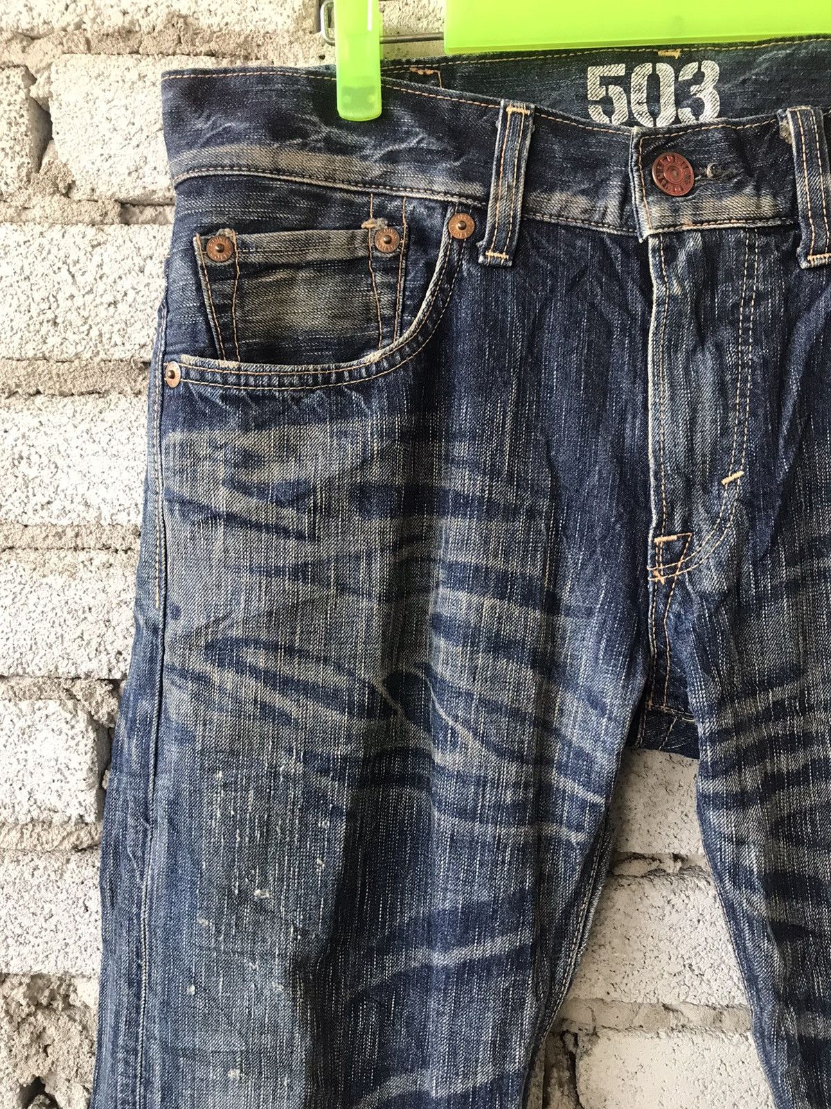 If Six Was Nine Flare Vintage Edwin 503 Blue Trip Size US 35 - 8 Thumbnail