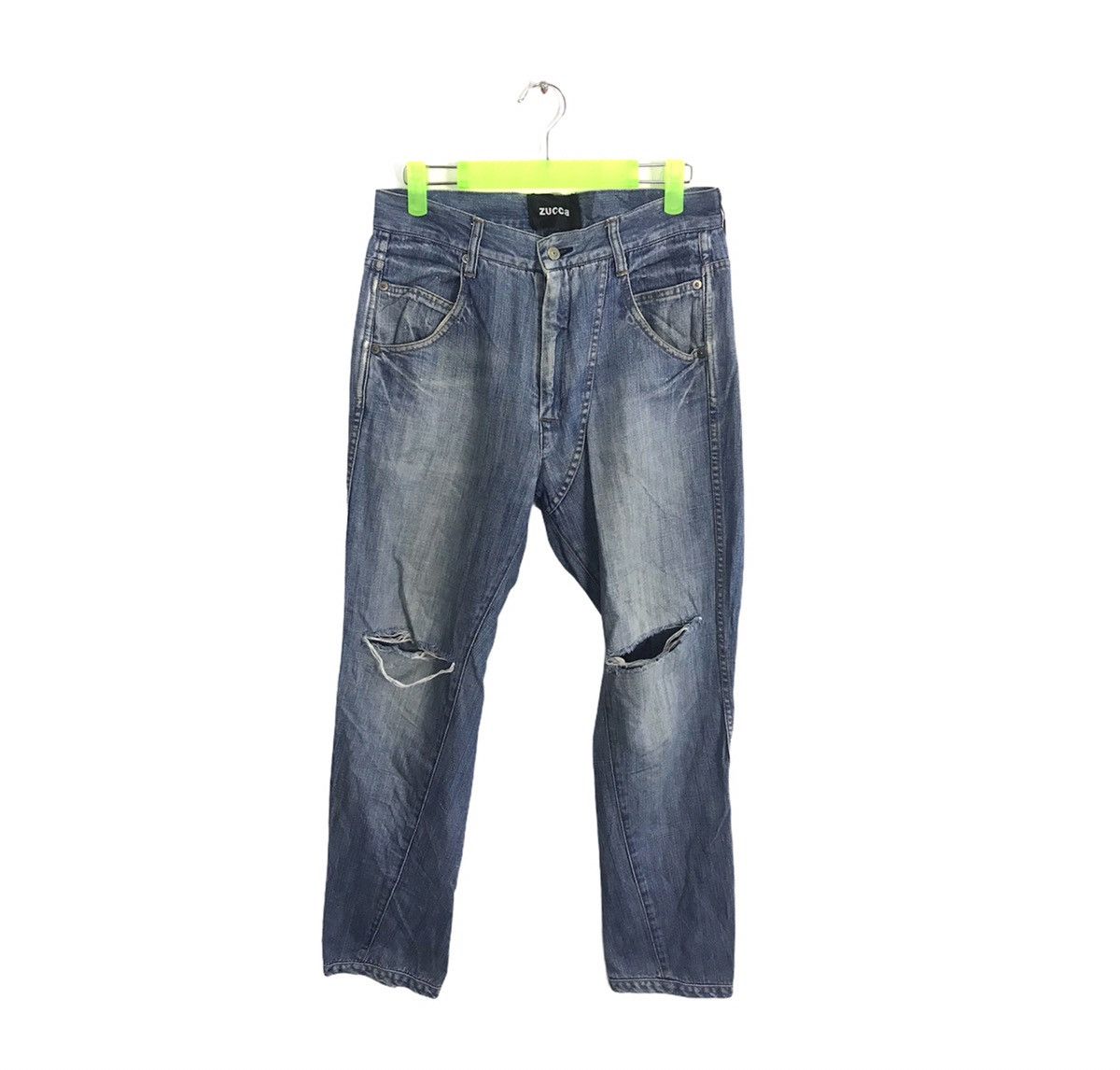 CABANE de ZUCCa Vintage Zucca De Cabane Straight Cut Pants Distressed Denim Size US 28 / EU 44 - 2 Thumbnail