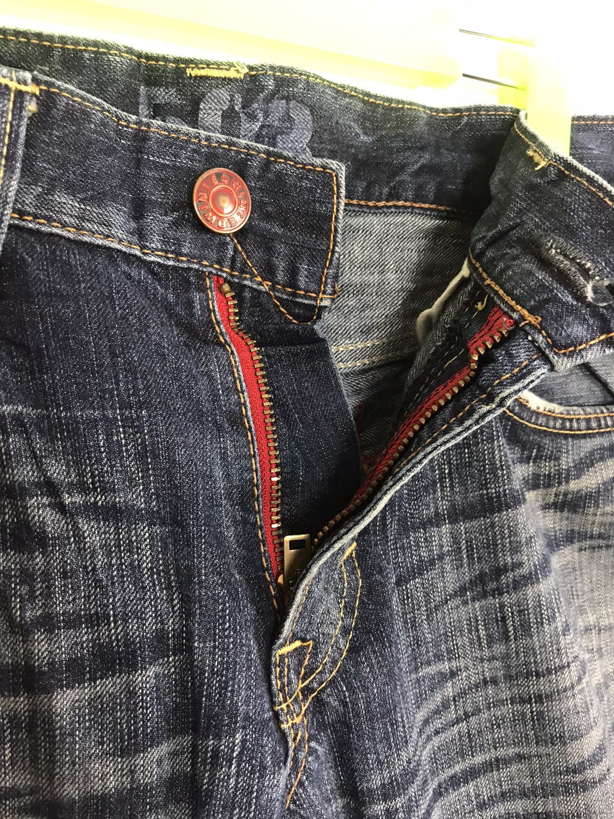 Edwin × Vintage Vintage Edwin Blue Trip Lot 503 Straight Cut Style Pants Size US 33 - 4 Thumbnail