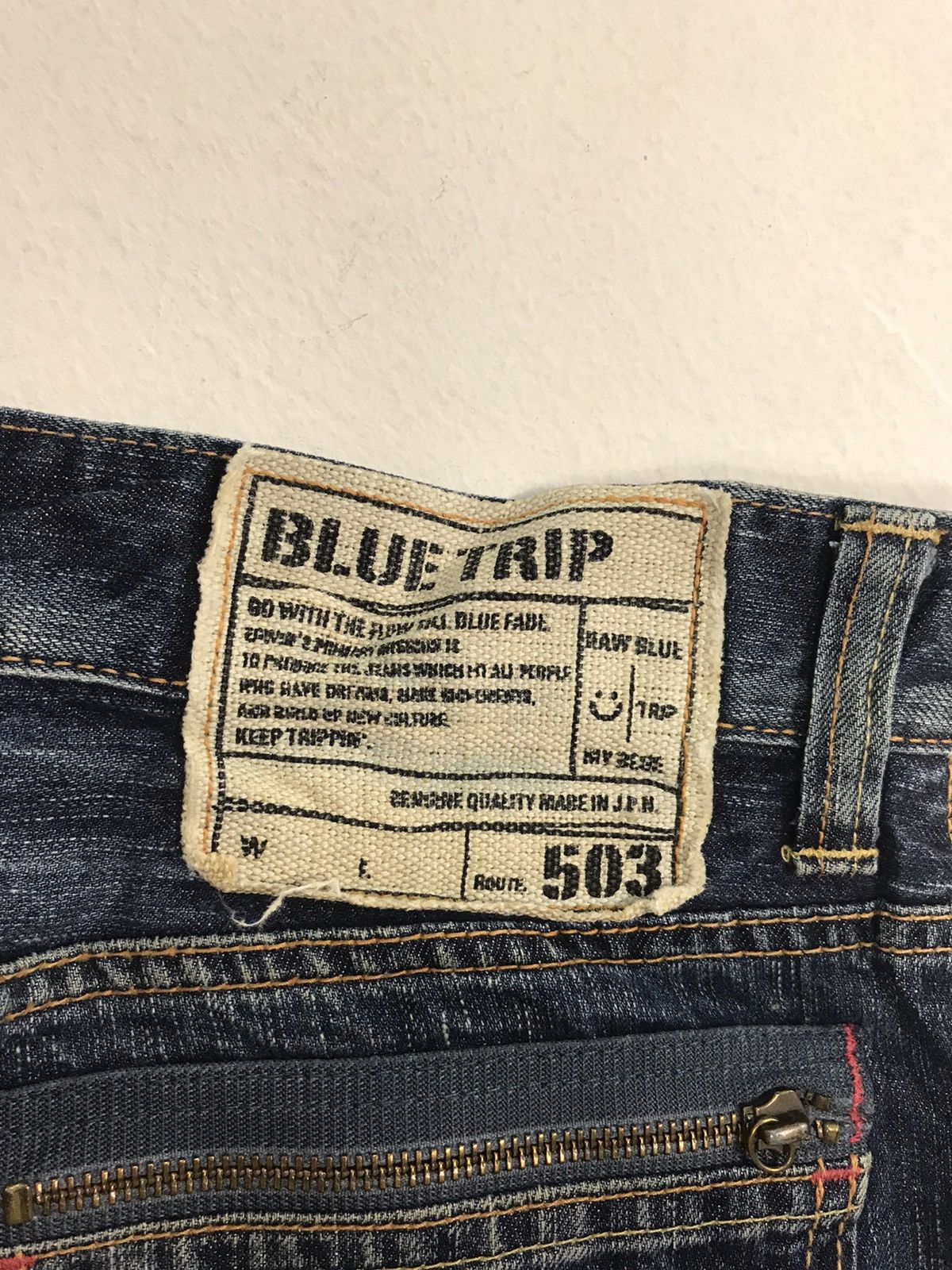 Edwin × Vintage Vintage Edwin Blue Trip Lot 503 Straight Cut Style Pants Size US 33 - 7 Thumbnail