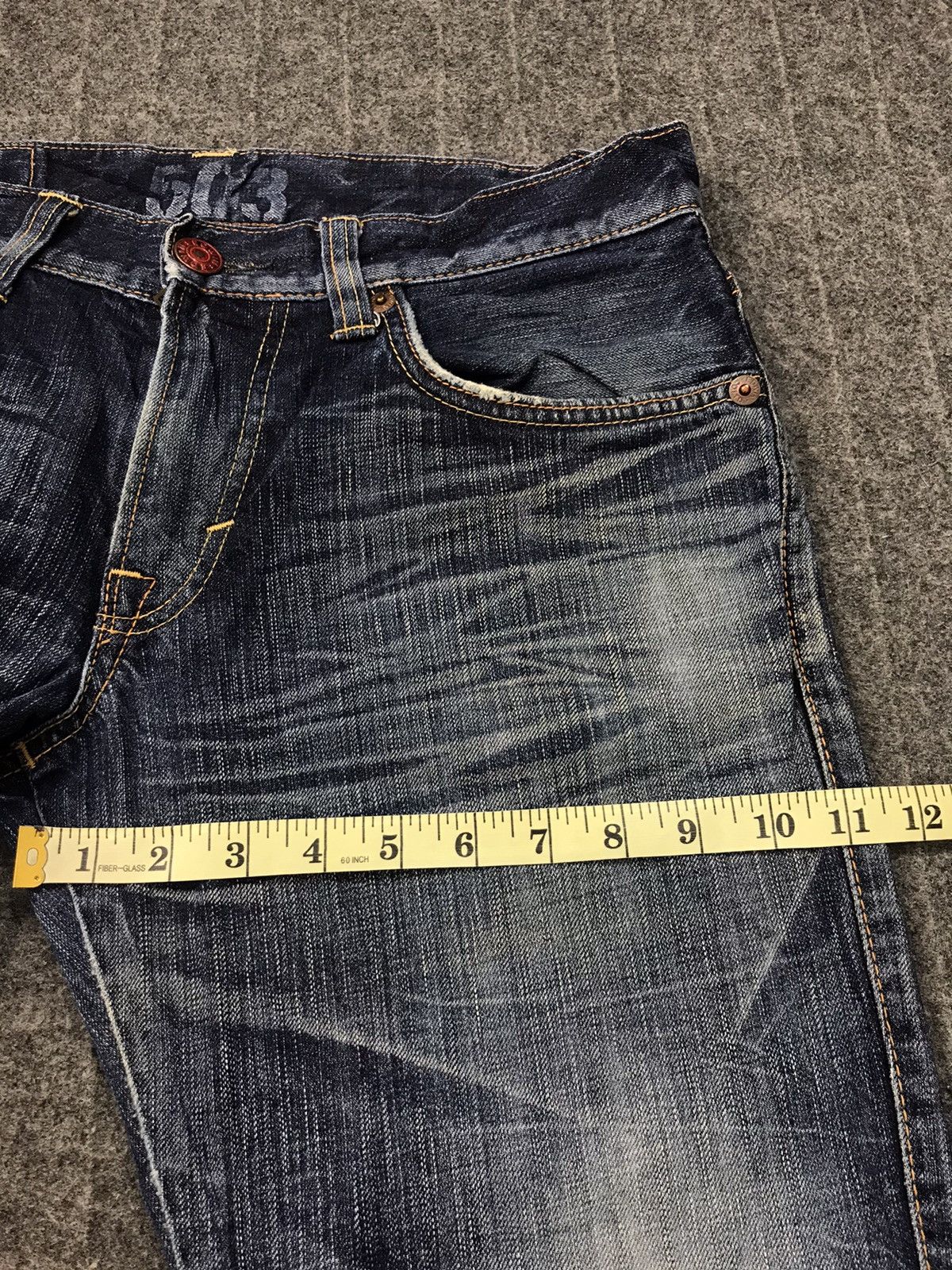 Edwin × Vintage Vintage Edwin Blue Trip Lot 503 Straight Cut Style Pants Size US 33 - 15 Thumbnail