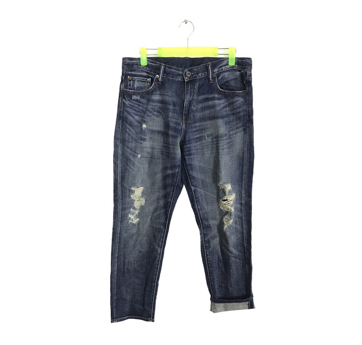 Japanese Brand Vintage Japanese Brand Straight Cut Pants Distressed Denim Size US 33 - 1 Thumbnail