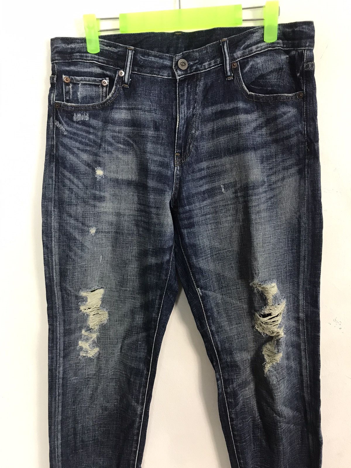 Japanese Brand Vintage Japanese Brand Straight Cut Pants Distressed Denim Size US 33 - 3 Thumbnail