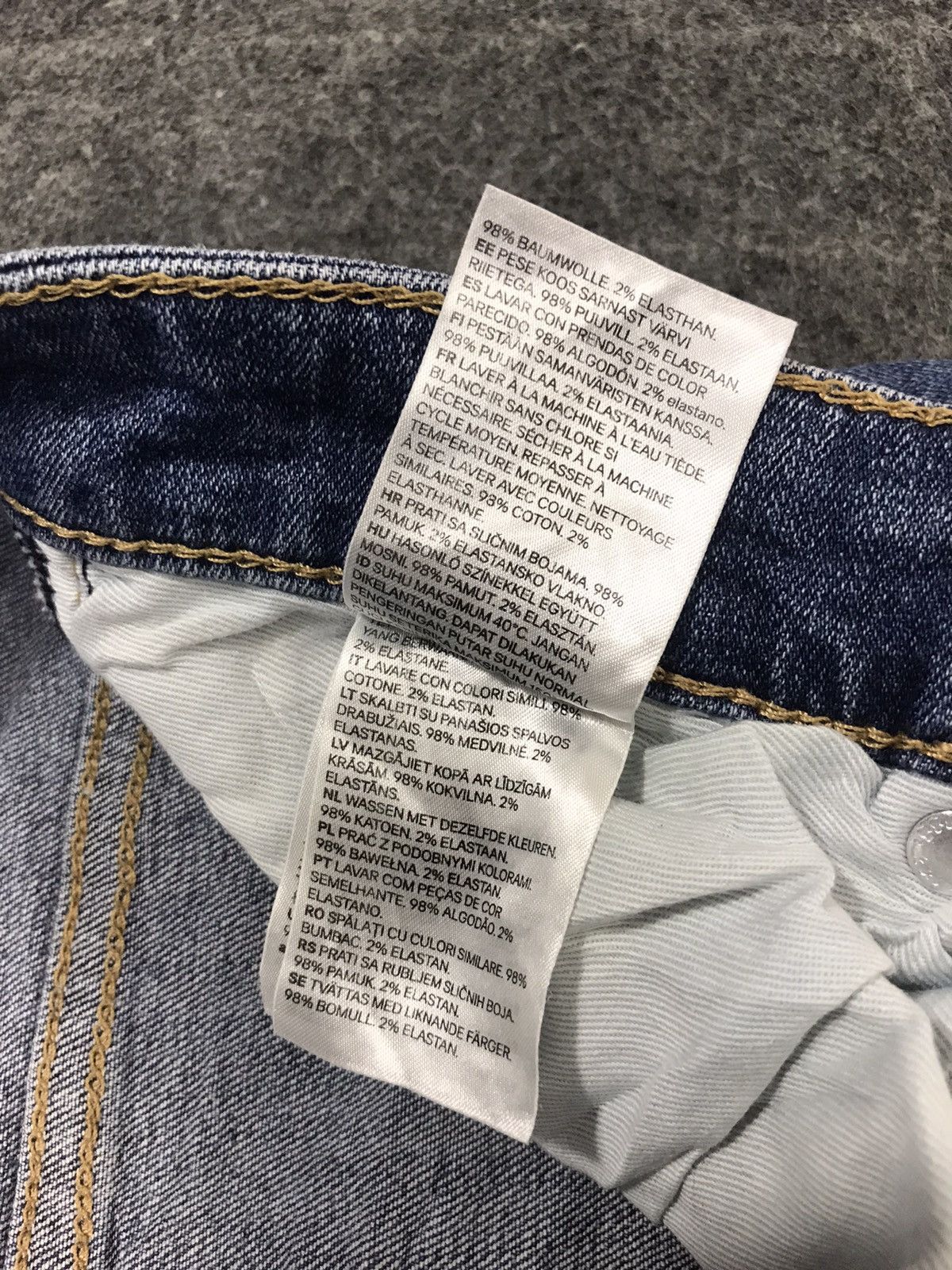 H&M × Vintage H&M Denim Skinny Cut Style Pants Buttonfly Distressed Denim Size US 29 - 8 Thumbnail