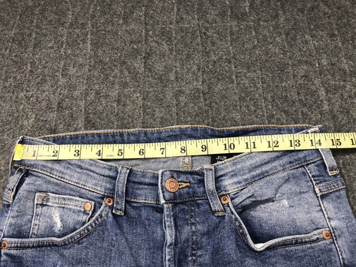 H&M × Vintage H&M Denim Skinny Cut Style Pants Buttonfly Distressed Denim Size US 29 - 11 Thumbnail