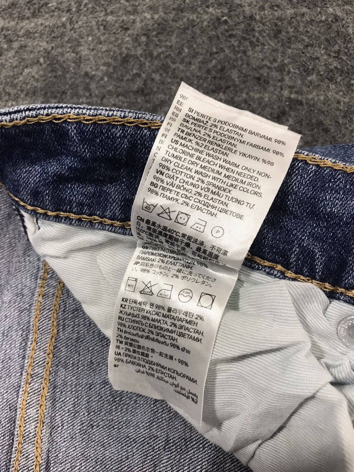 H&M × Vintage H&M Denim Skinny Cut Style Pants Buttonfly Distressed Denim Size US 29 - 9 Thumbnail