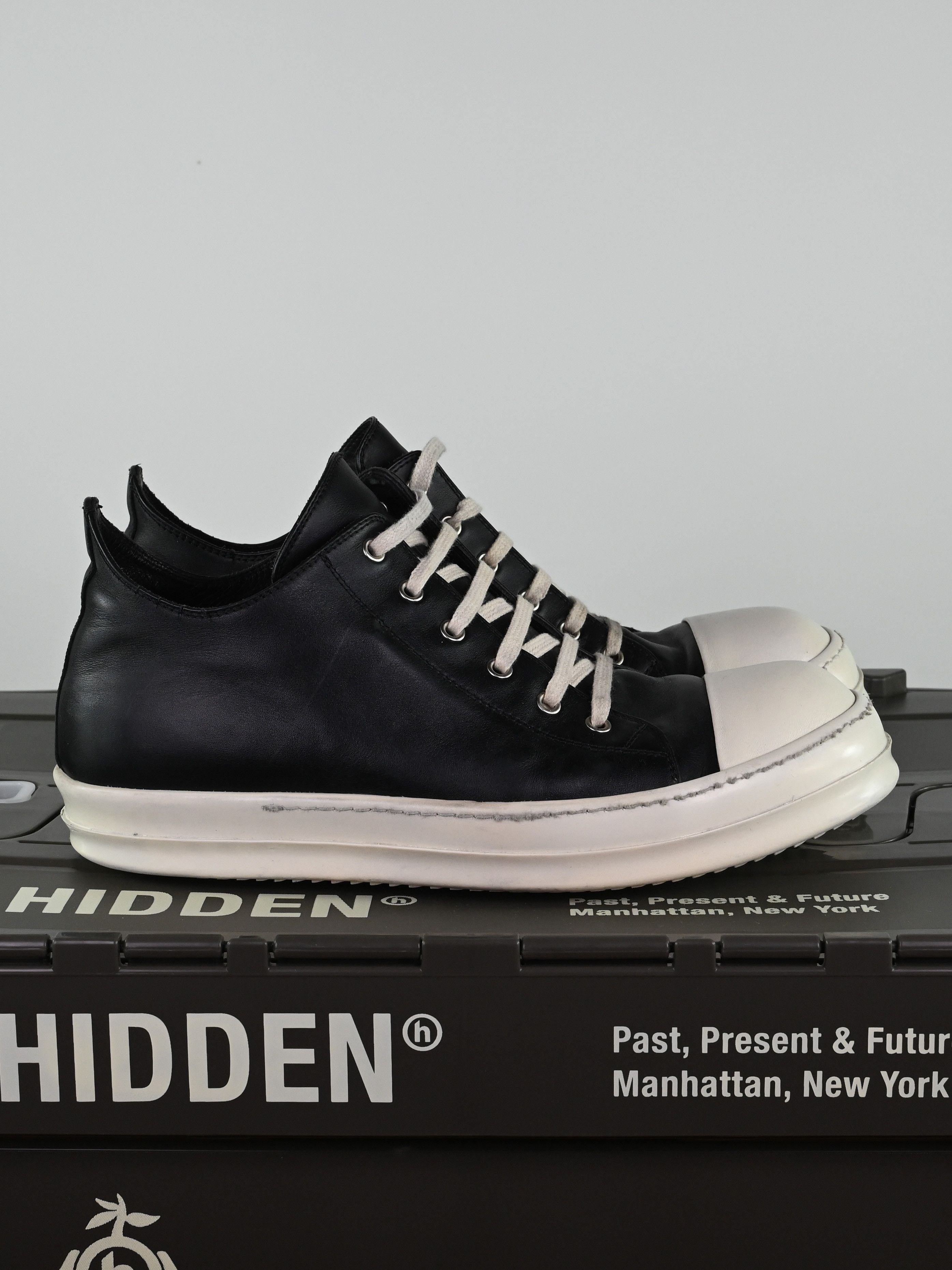 Rick Owens 2018 Rick Owens Mainline Leather Low Top Ramones - Size 44.5 Size US 11.5 / EU 44-45 - 3 Thumbnail