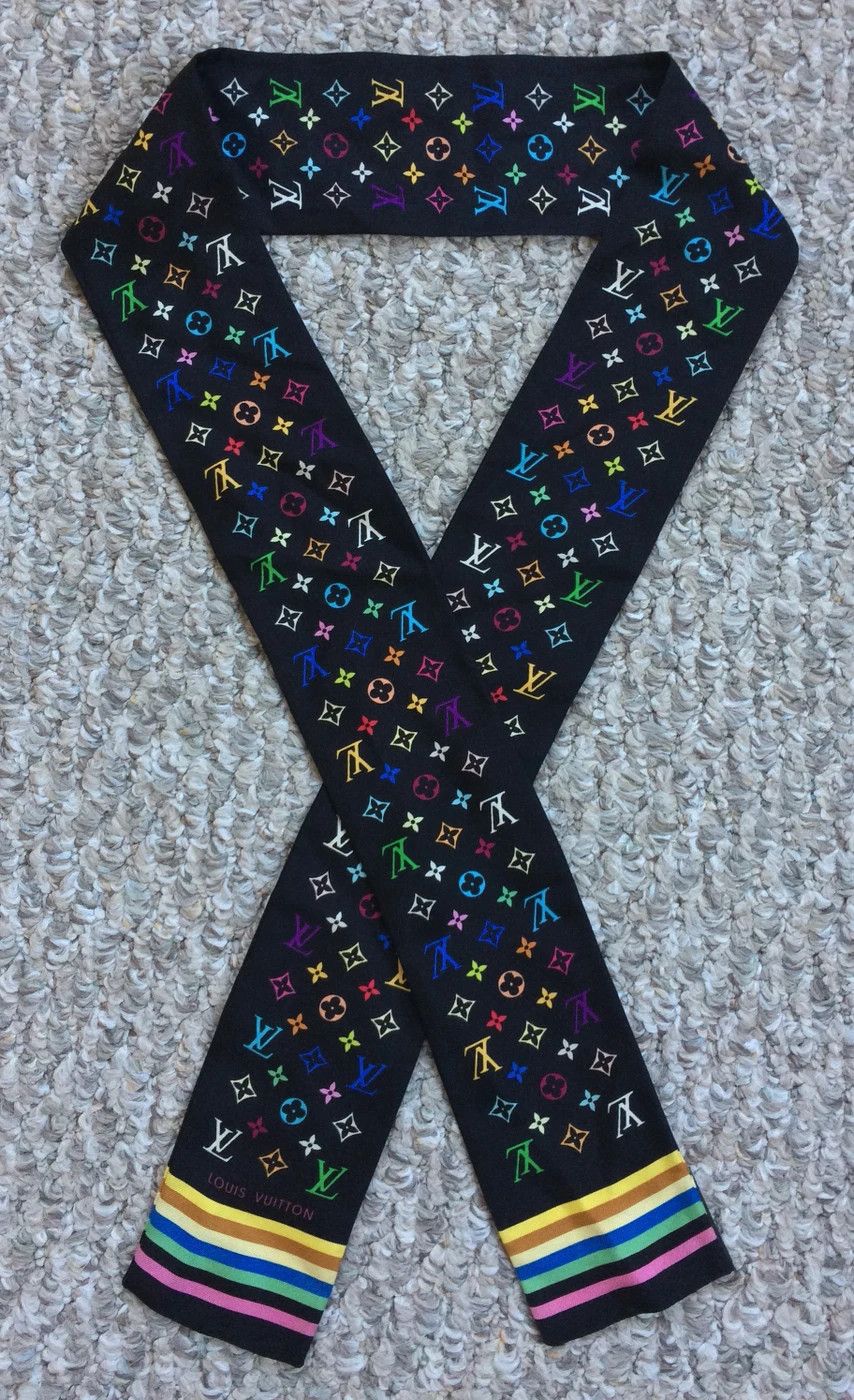 image of S/s 2003 Louis Vuitton Murakami Monogram Silk Scarf, Women's