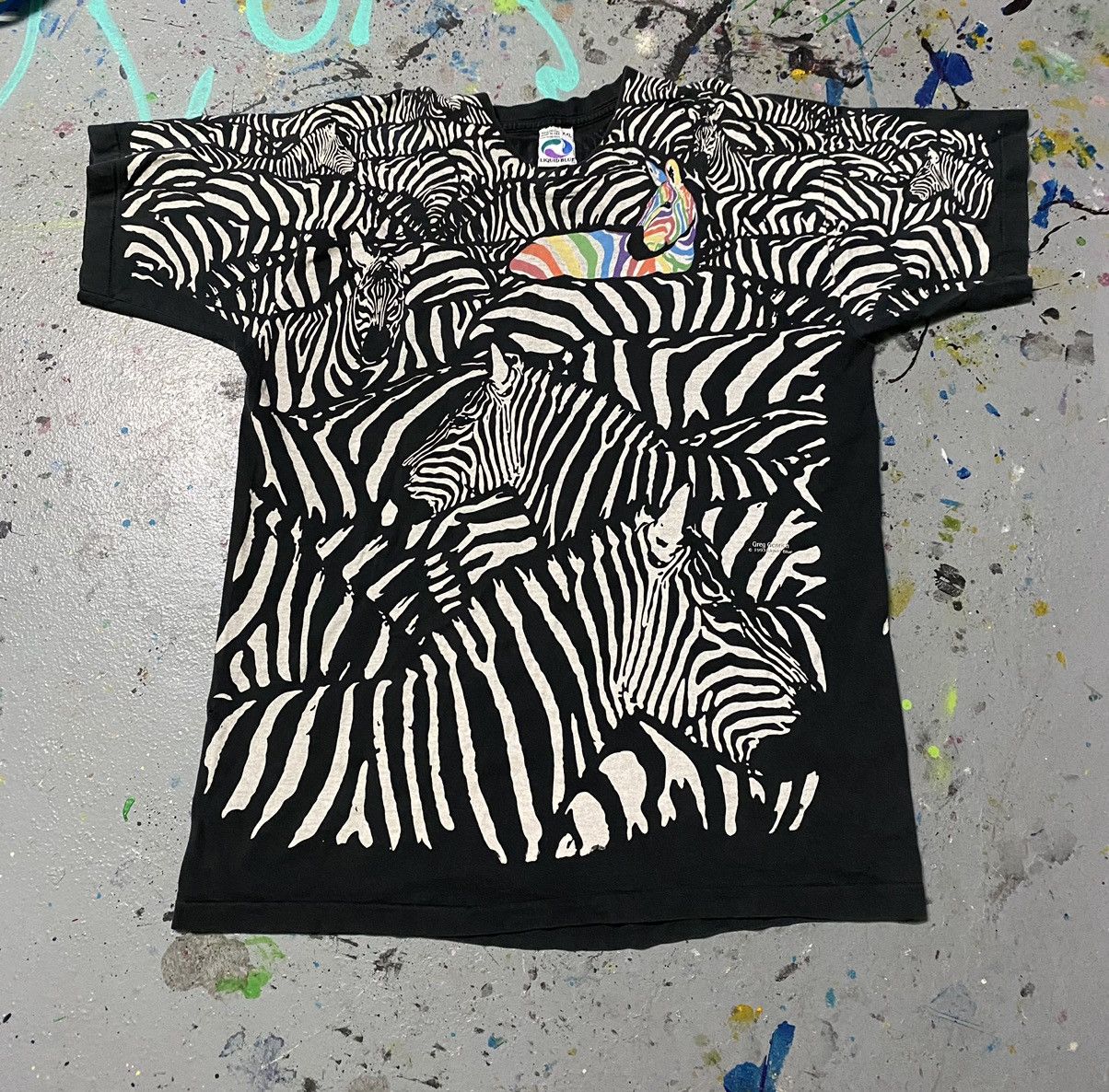 Liquid Blue × Vintage Vintage Liquid blue zebra T-shirt 1993 Size US XL / EU 56 / 4 - 1 Thumbnail