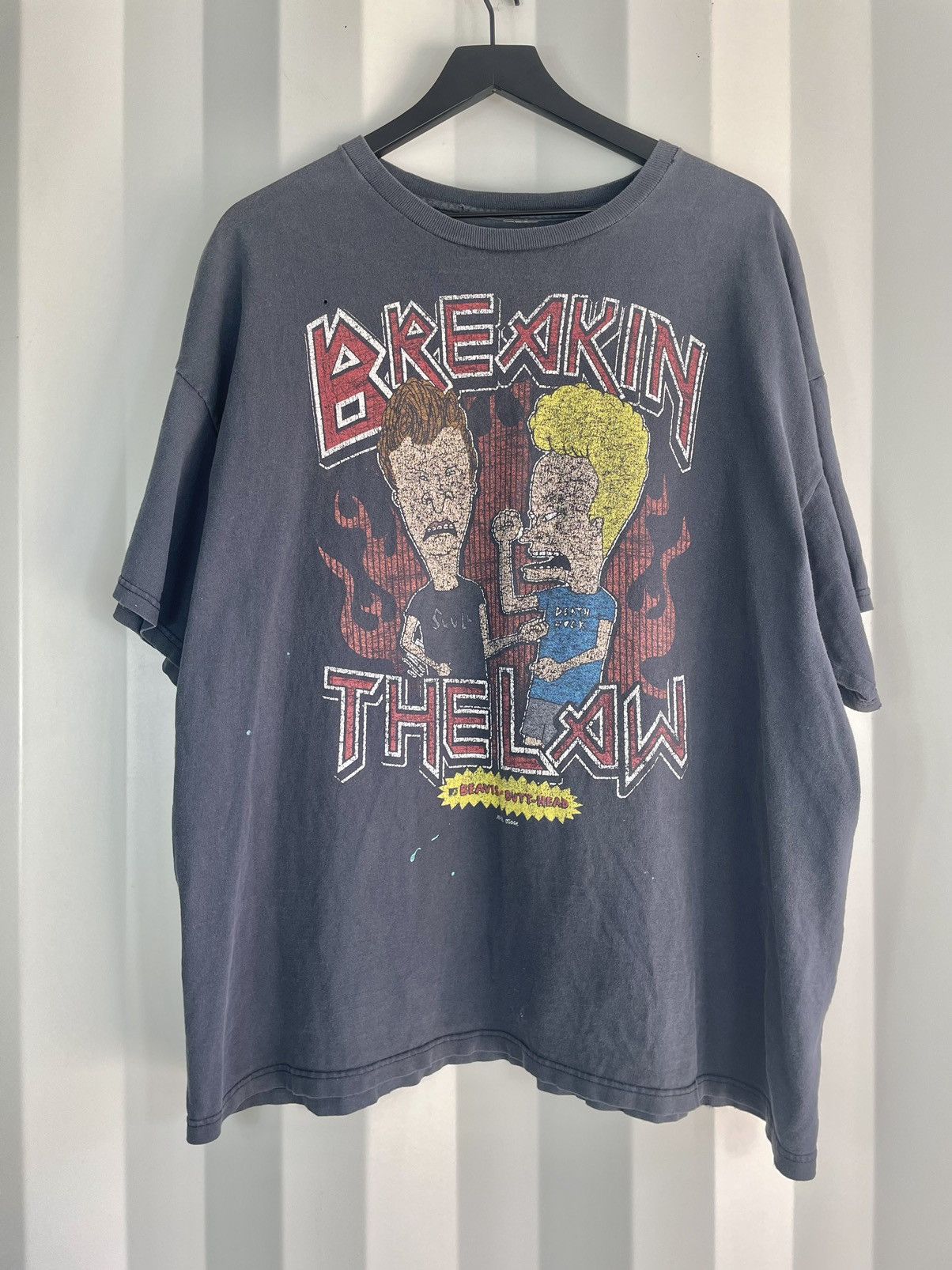 Vintage VTG Faded Beavis Butthead Breakin the Law Shirt Size US XL / EU 56 / 4 - 1 Thumbnail