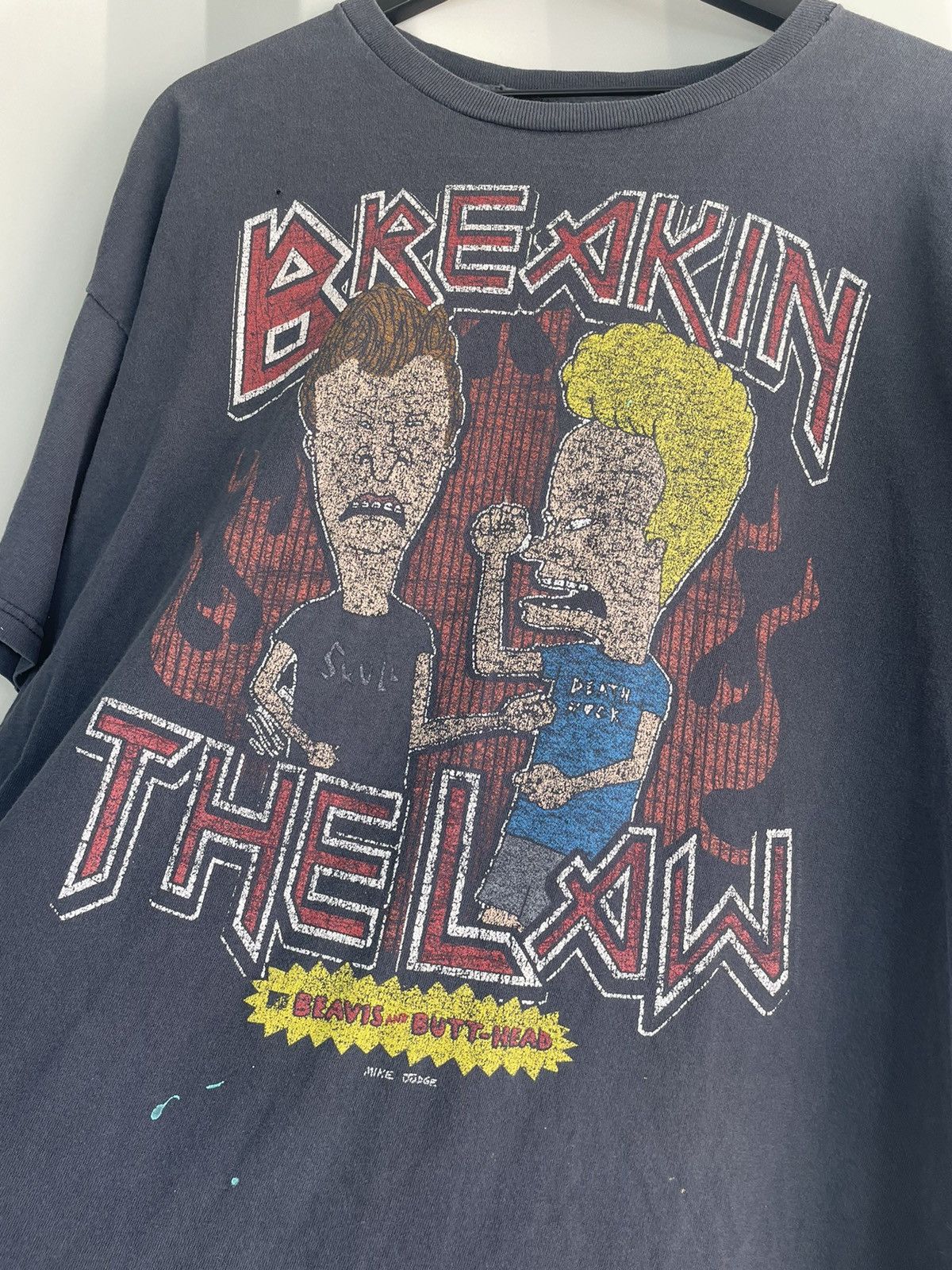 Vintage VTG Faded Beavis Butthead Breakin the Law Shirt Size US XL / EU 56 / 4 - 2 Thumbnail