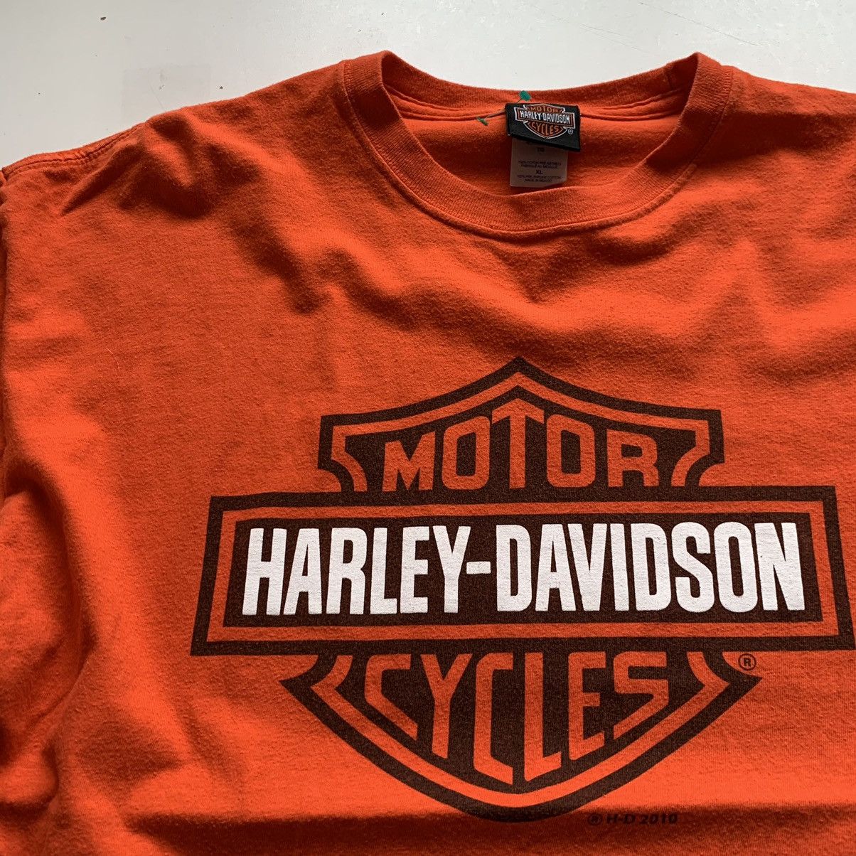 00'S Harley-Davidson Long Sleeve T-Shirt Made in USA Men's XXL cotton white type Vintage Second Hand
