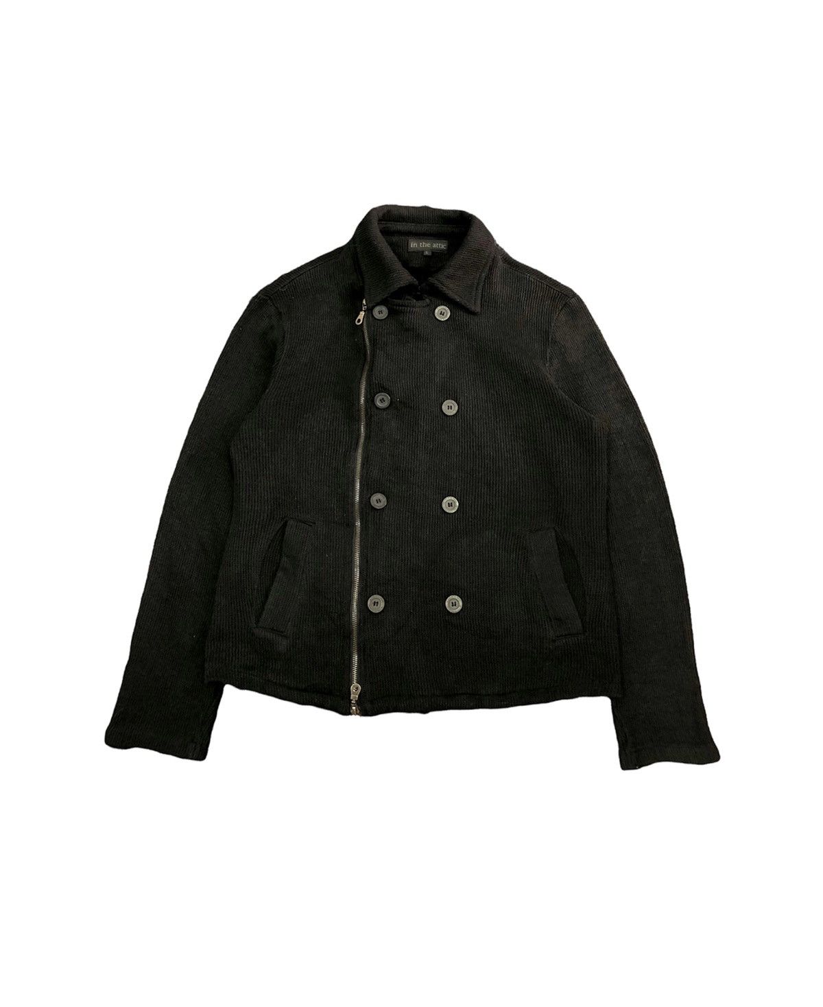 image of If Six Was Nine x In The Attic Chaotic In The Attic Double Breasted Zipper Jacket in Black (Size Me