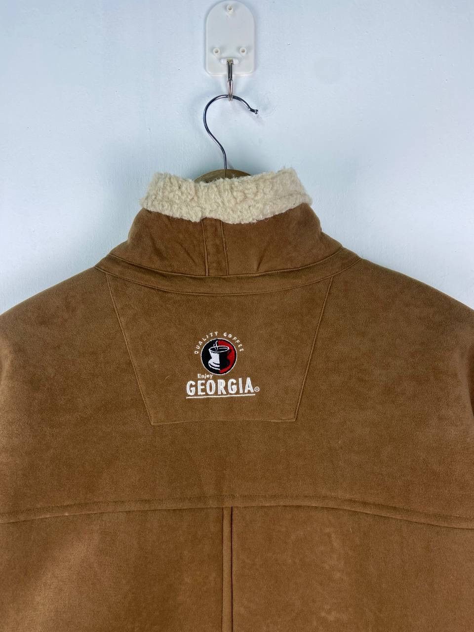 Japanese Brand Vintage Georgia Coffee Sherpa Jacket Brown Winter Size US L / EU 52-54 / 3 - 7 Thumbnail