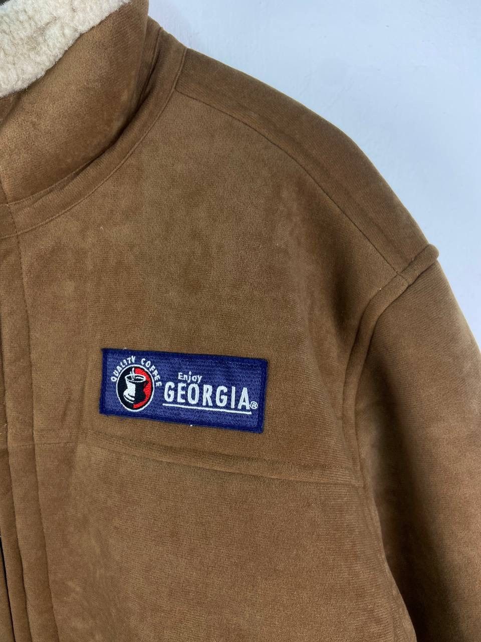 Japanese Brand Vintage Georgia Coffee Sherpa Jacket Brown Winter Size US L / EU 52-54 / 3 - 4 Thumbnail