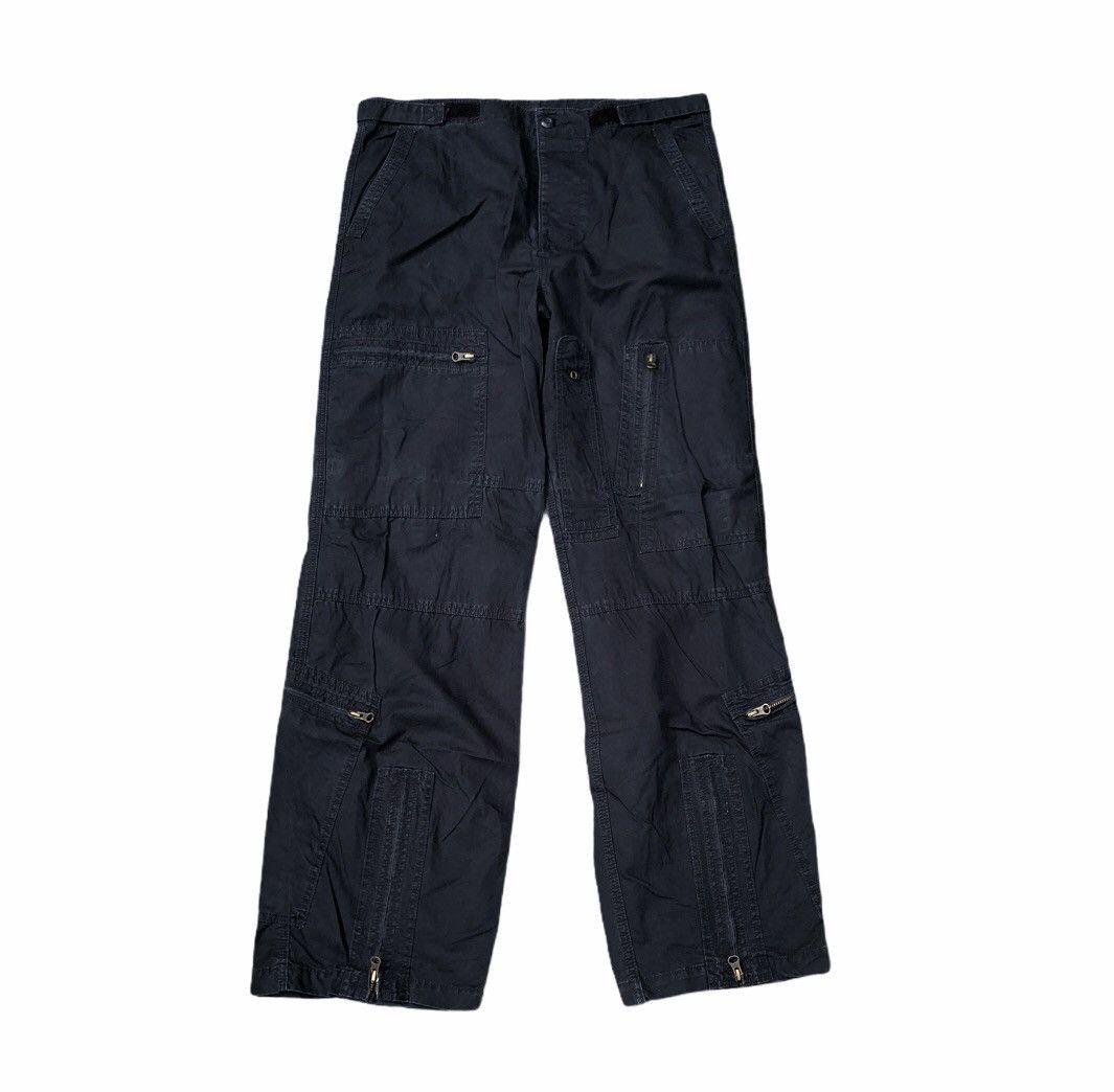 Image of Nice Design Fcuk Long Pants Multi Pocket Zipper in Black, Men's (Size 34)