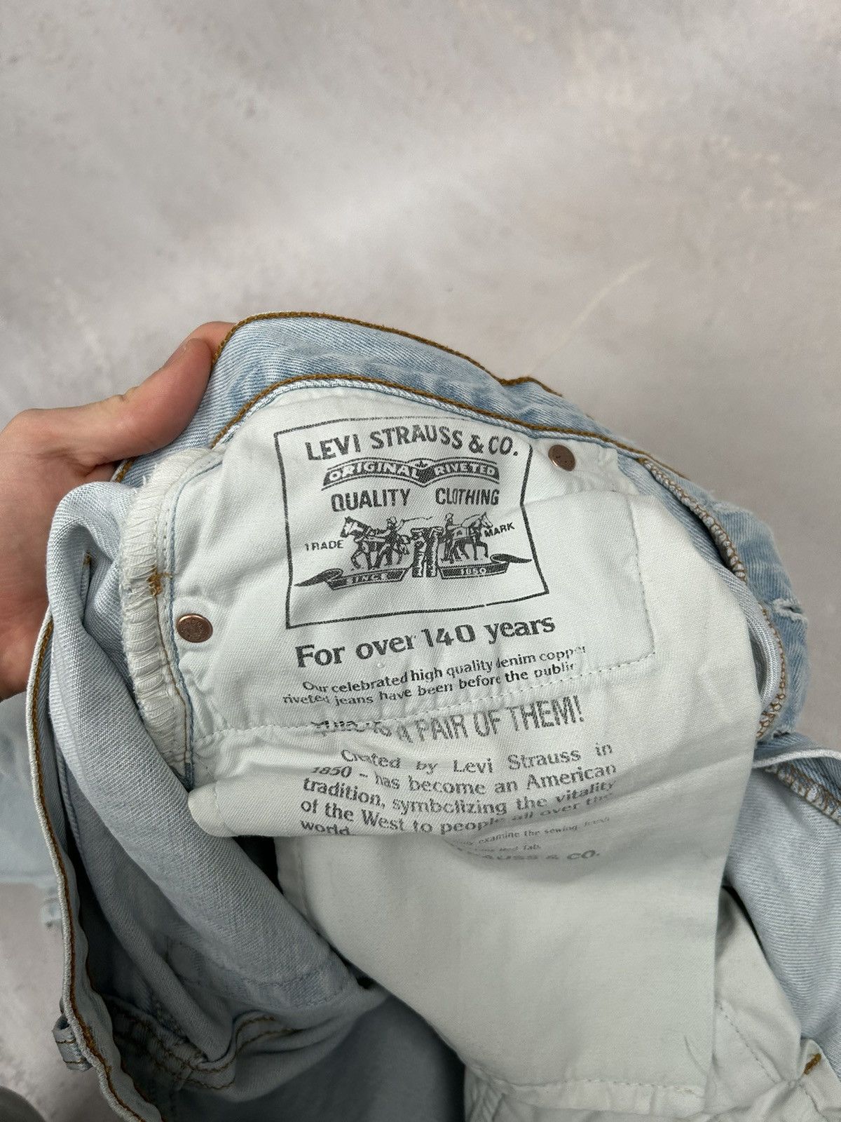 Levi's Vintage Levi’s 527 Baby Blue White 90s Denim Pants Jeans Size US 33 - 7 Thumbnail