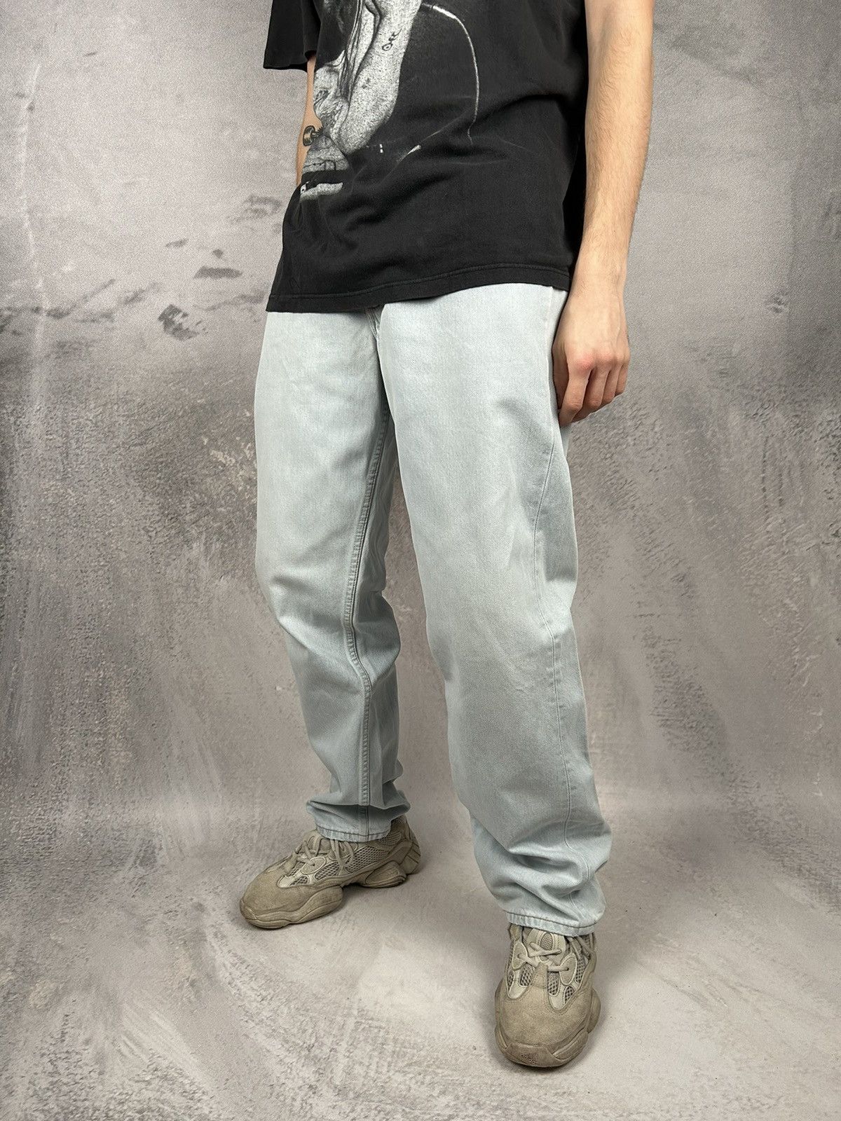 Levi's Vintage Levi’s 527 Baby Blue White 90s Denim Pants Jeans Size US 33 - 1 Thumbnail