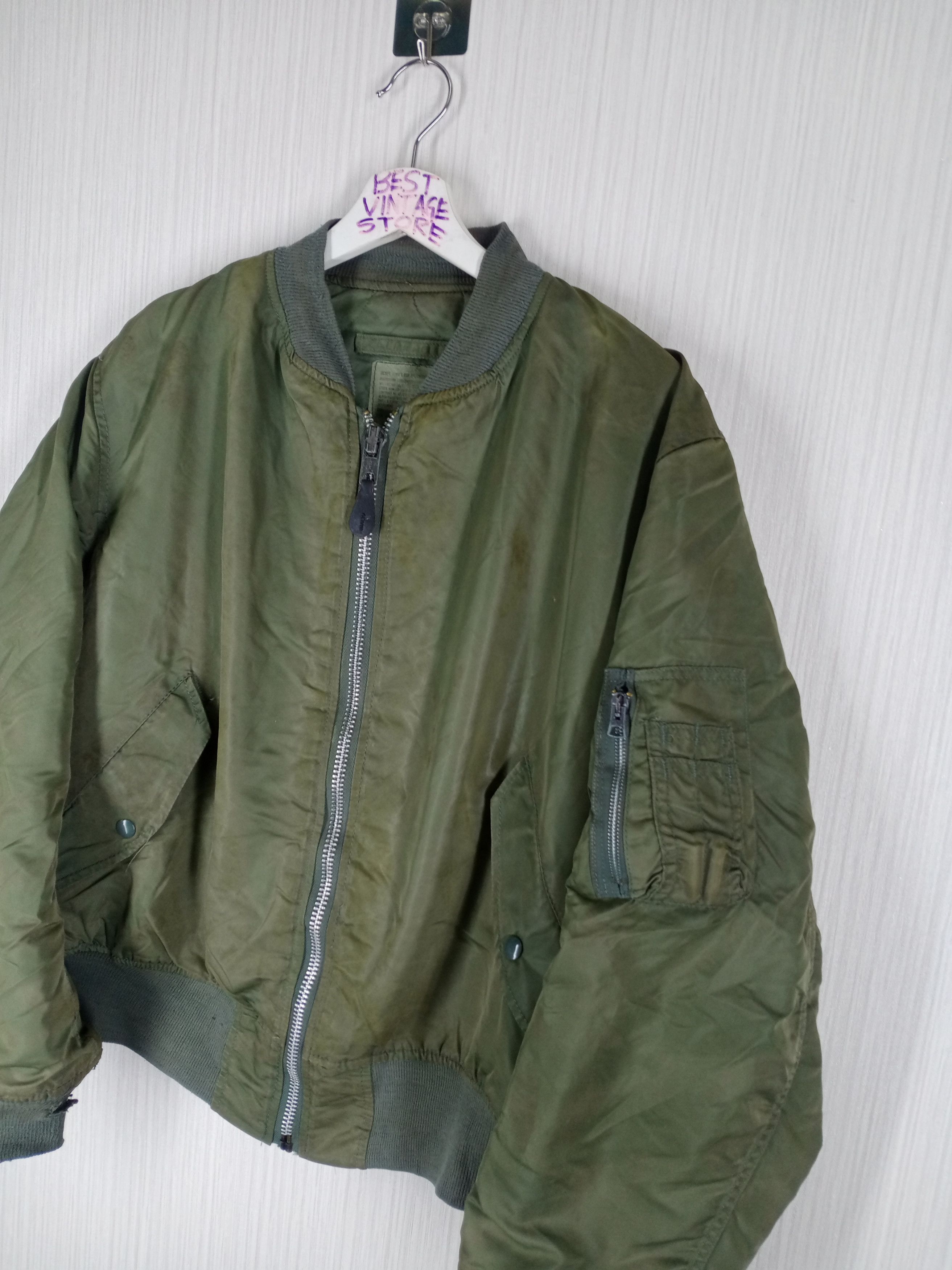 Alpha Industries Vintage 80s Alpha Industries Ma-1 Bomber Jacket Size US XL / EU 56 / 4 - 2 Thumbnail