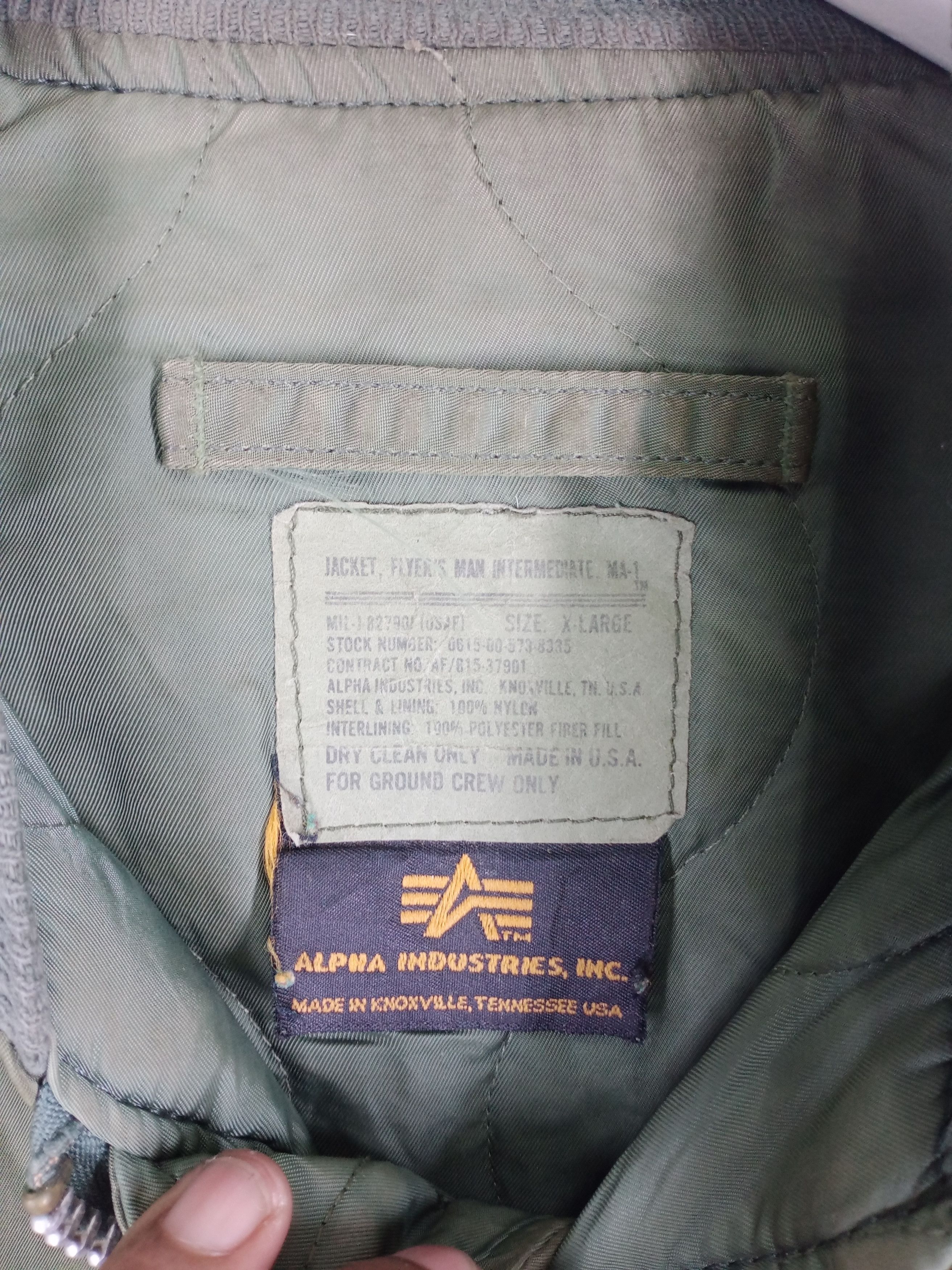 Alpha Industries Vintage 80s Alpha Industries Ma-1 Bomber Jacket Size US XL / EU 56 / 4 - 5 Thumbnail