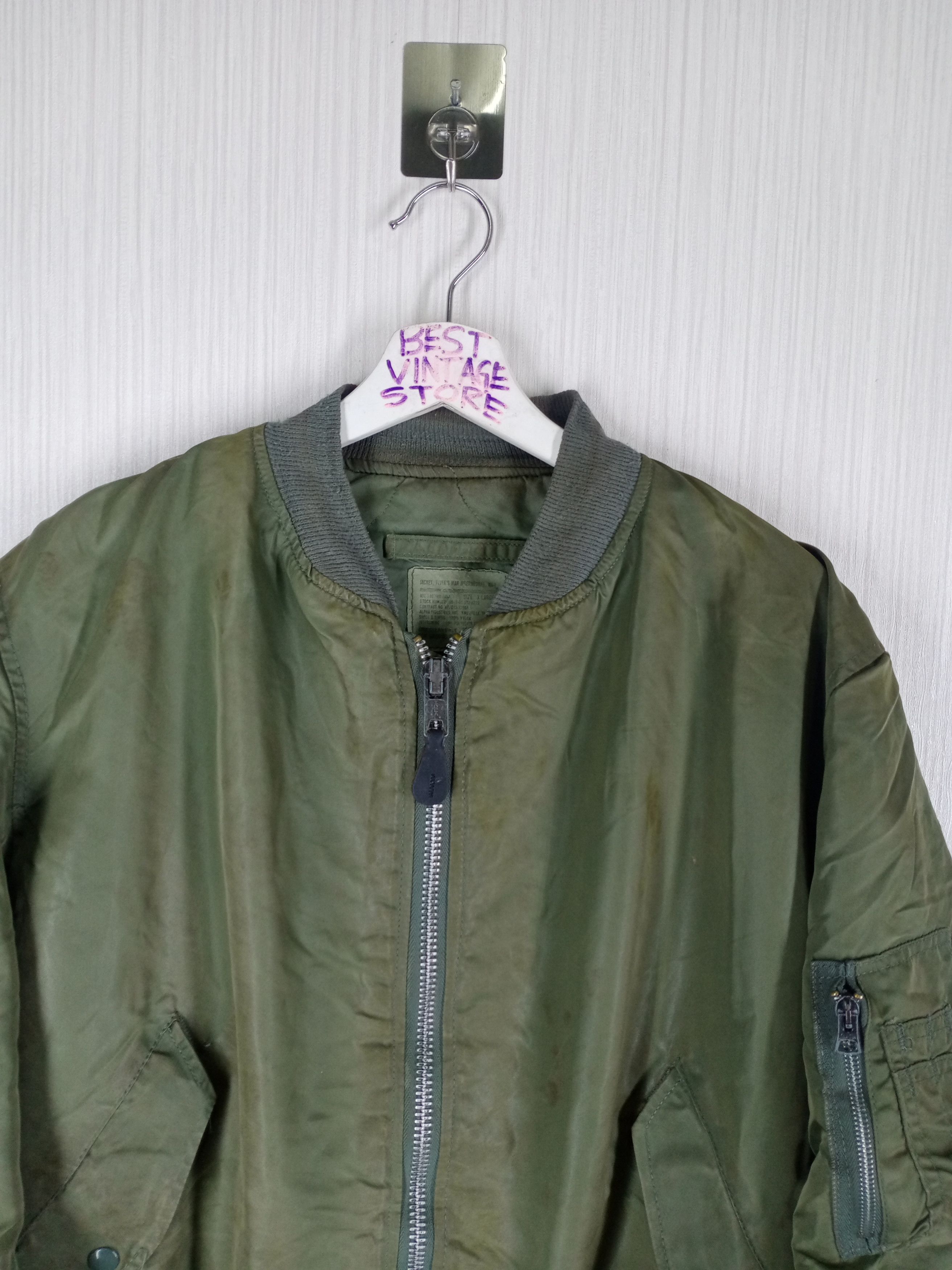 Alpha Industries Vintage 80s Alpha Industries Ma-1 Bomber Jacket Size US XL / EU 56 / 4 - 3 Thumbnail