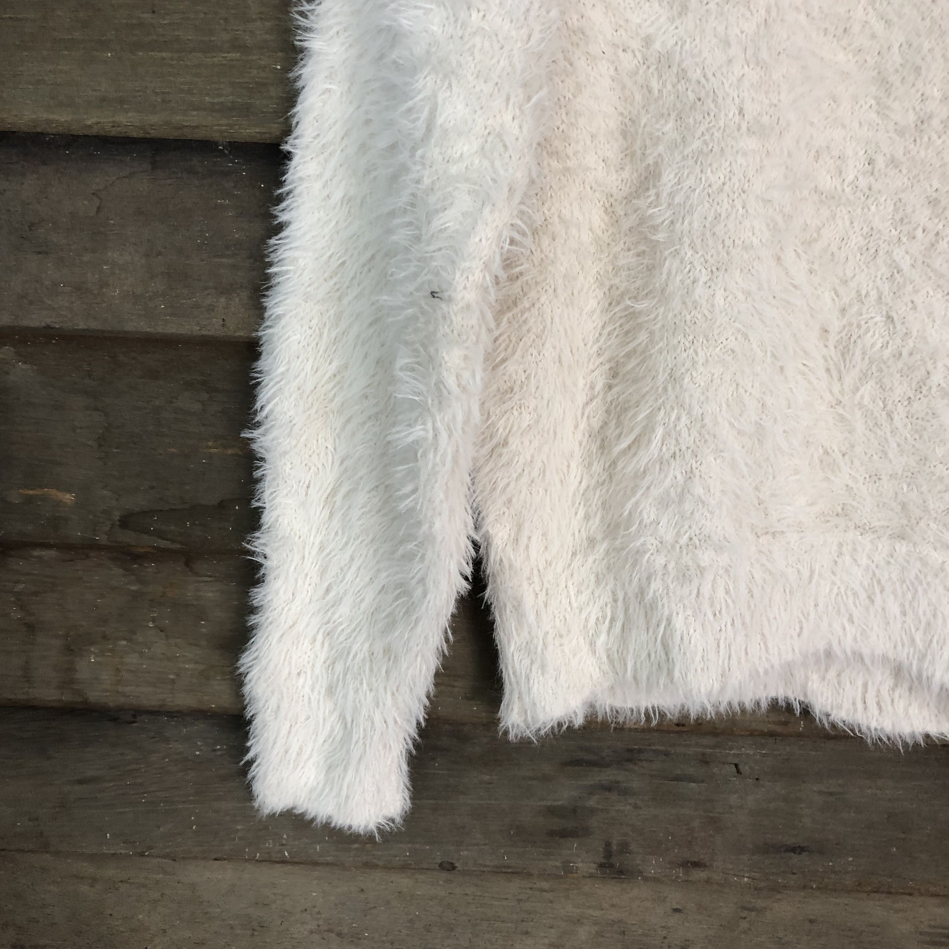 Homespun Knitwear GU White Shag Shaggy Fur Mohair Knitwear #6718 Size US XL / EU 56 / 4 - 4 Thumbnail