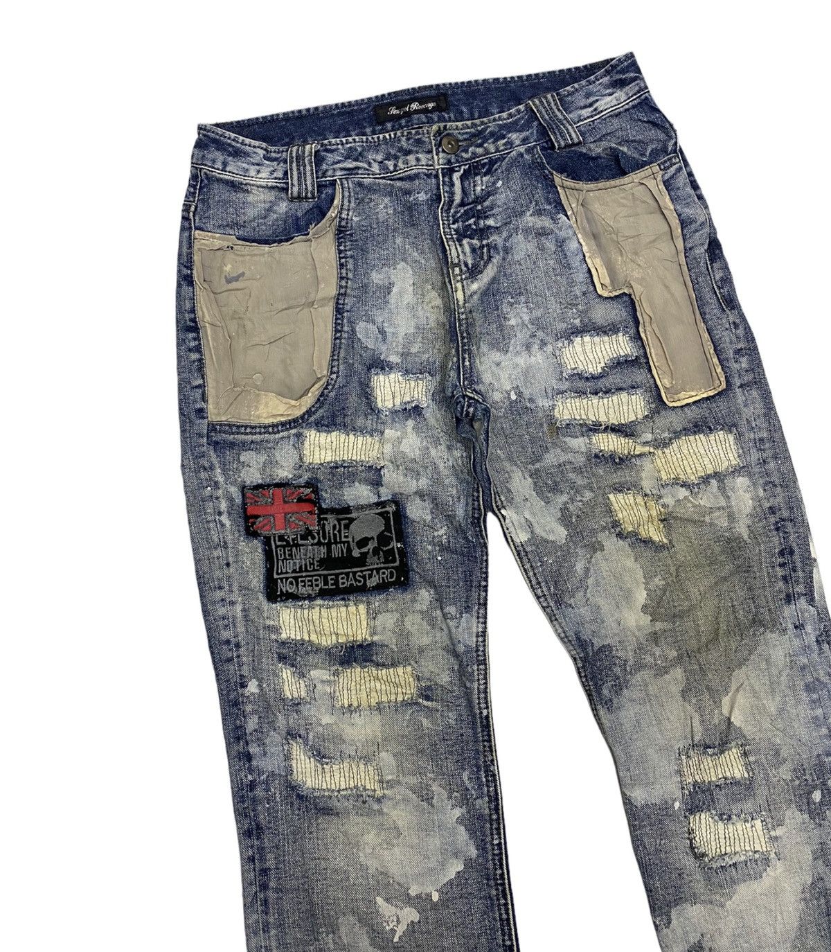 Hysteric Glamour VINTAGE SEX POT REVENGE PUNK RARE DISTRESS PATCHWORK DENIM Size US 30 / EU 46 - 6 Thumbnail
