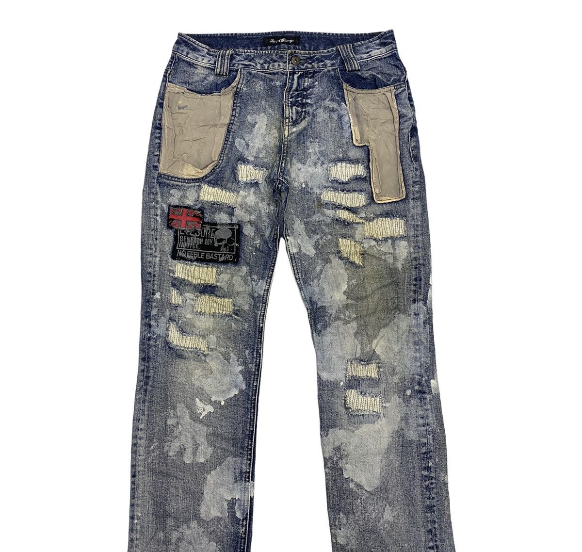 Hysteric Glamour VINTAGE SEX POT REVENGE PUNK RARE DISTRESS PATCHWORK DENIM Size US 30 / EU 46 - 2 Thumbnail