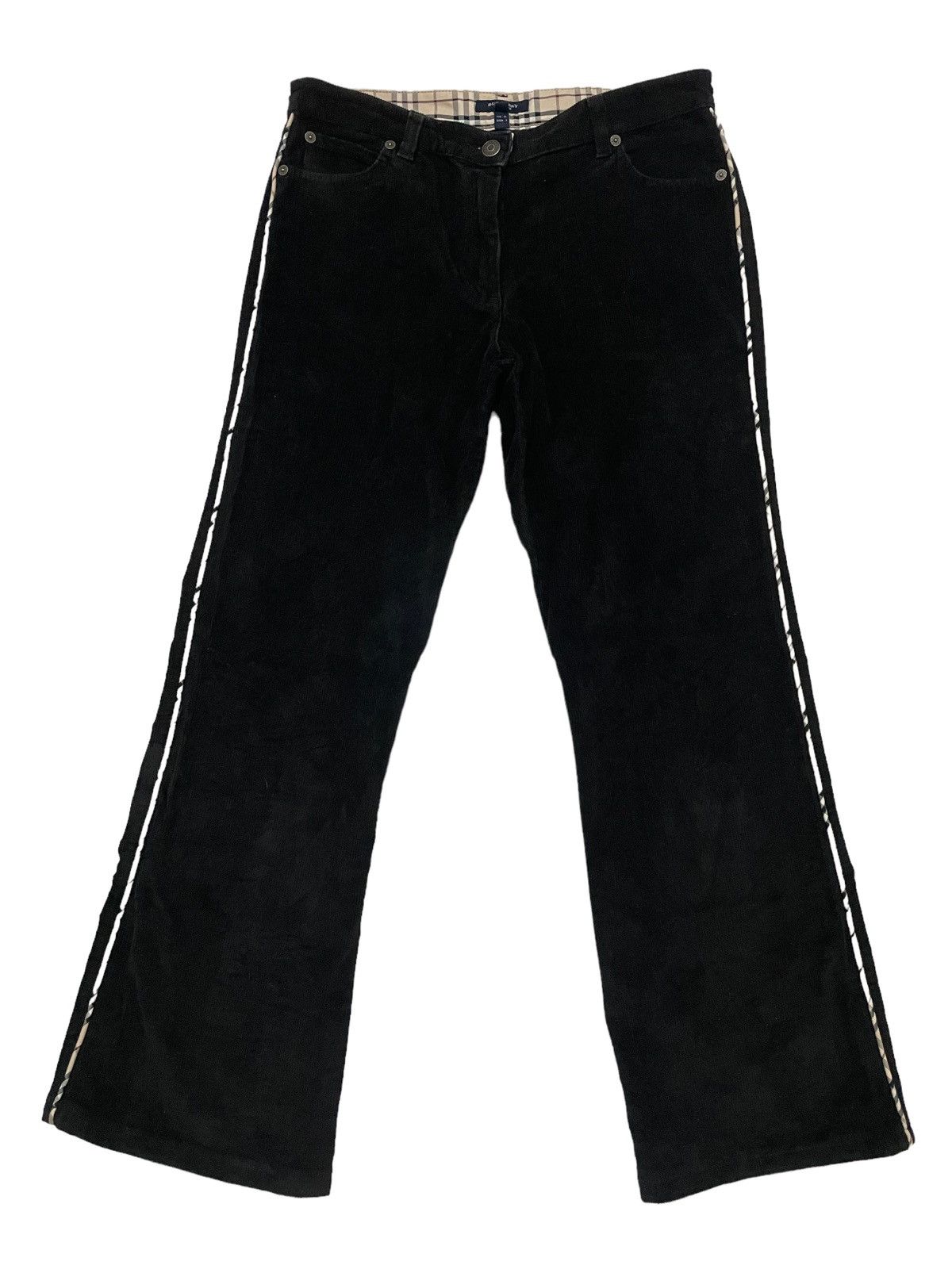 image of Vintage Burberry Corduroy Pants in Black, Men's (Size 30)