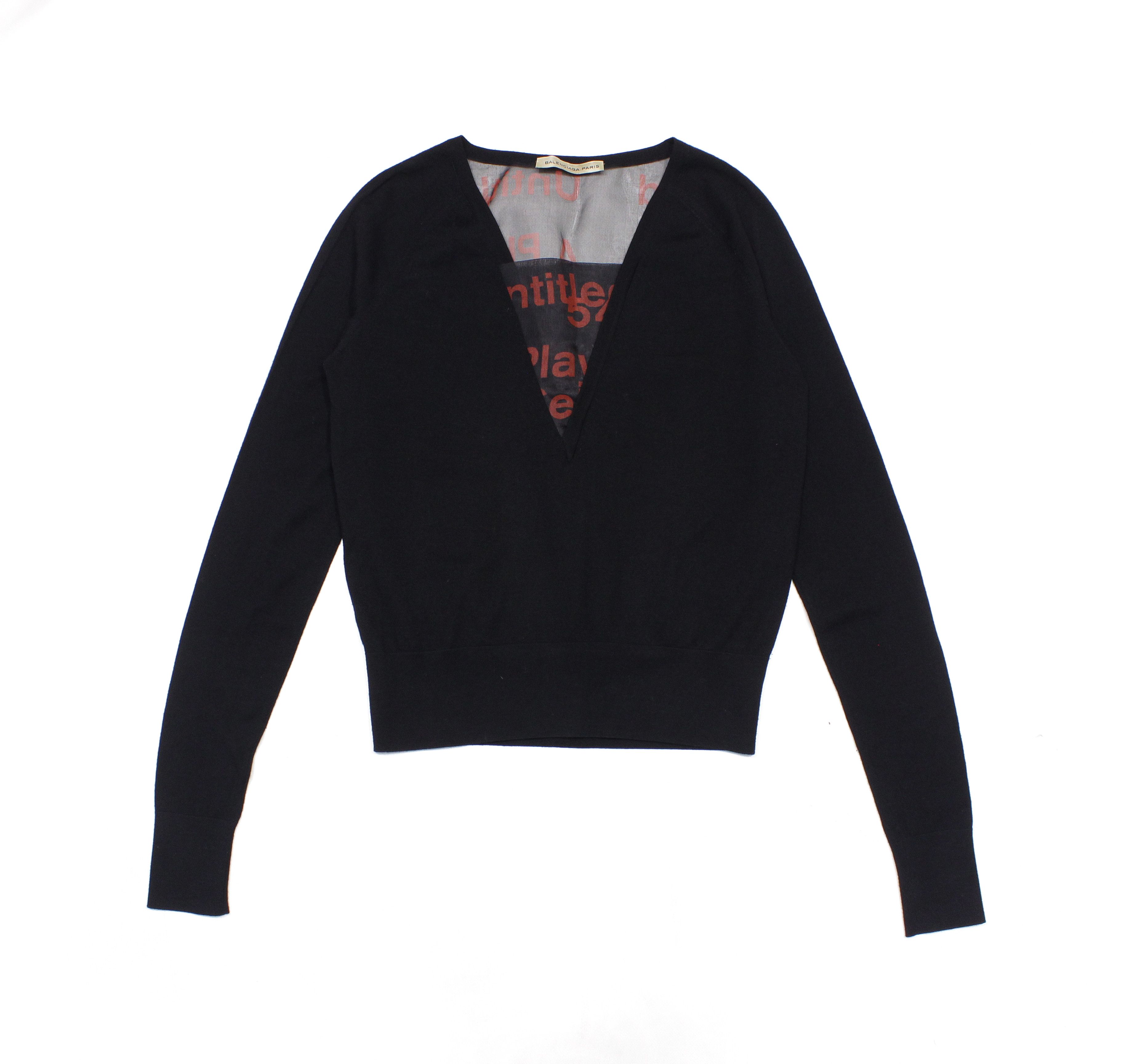Balenciaga 2010 Wool Silk Printed Sweater Size S / US 4 / IT 40 - 1 Thumbnail
