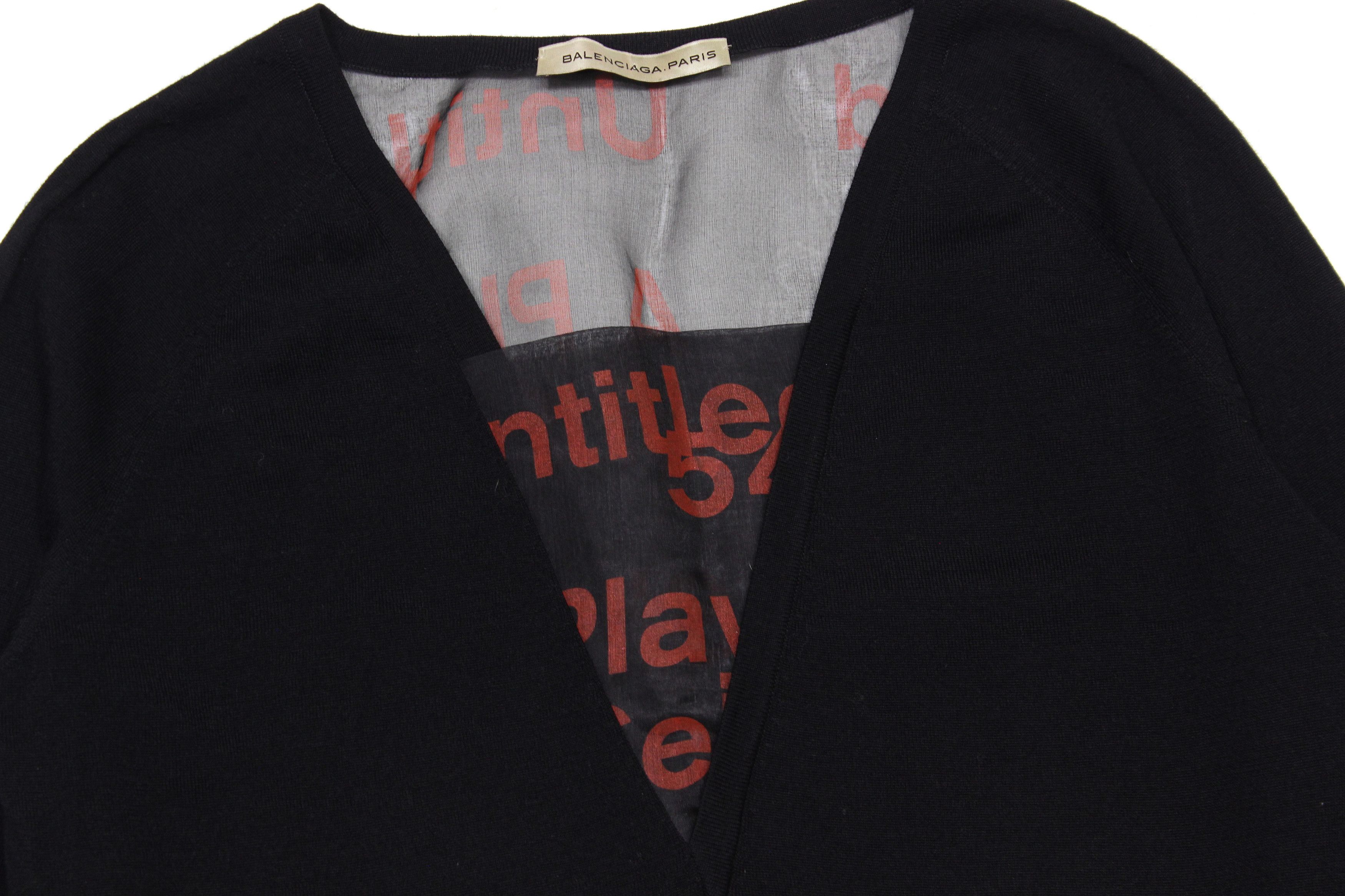Balenciaga 2010 Wool Silk Printed Sweater Size S / US 4 / IT 40 - 4 Thumbnail