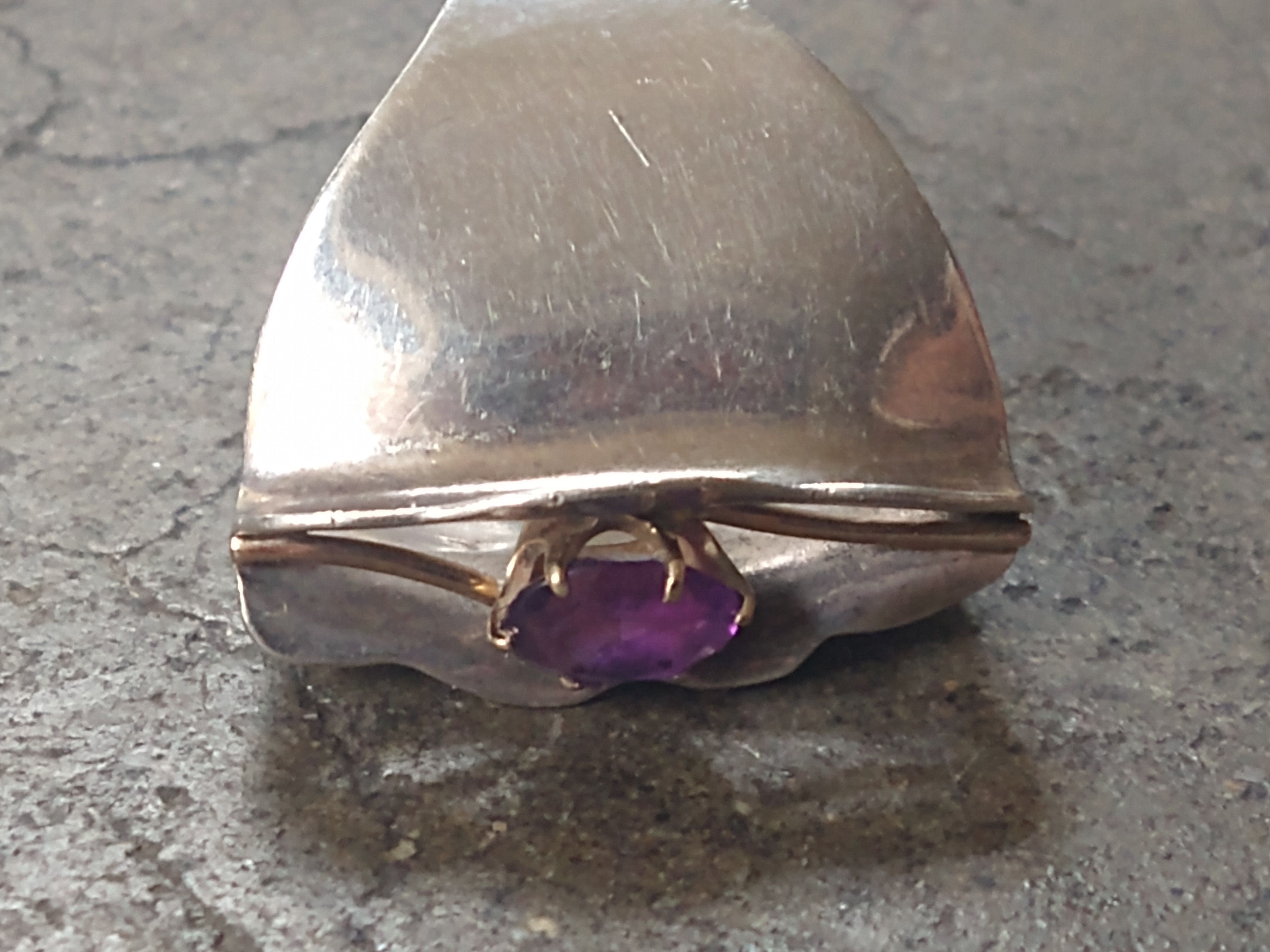 Jewelry × Vintage Vintage Sterling Silver Ring Amethyst Size 9.25 Modern Size ONE SIZE - 5 Thumbnail
