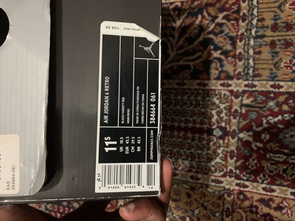 Jordan Brand AIR JORDAN 6 RETRO Size US 11.5 / EU 44-45 - 15 Thumbnail