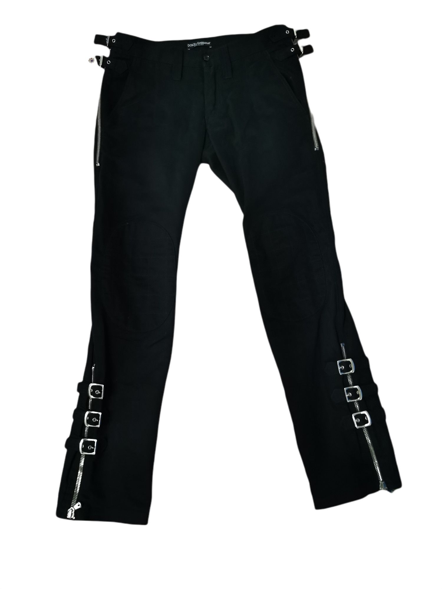 image of Dolce Gabbana Aw2006 Dolce & Gabbana Multi Buckle Dark Cargo Pants in Black, Men's (Size 28)