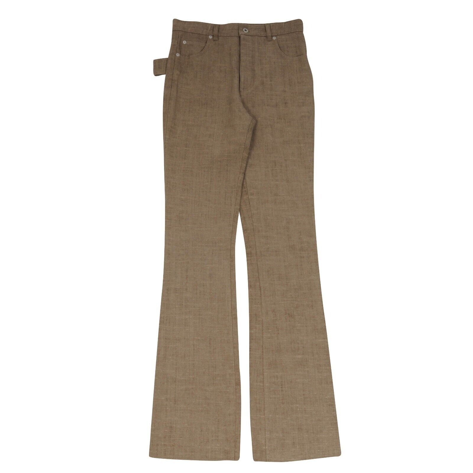 image of Bottega Veneta Carpenter Pants Tan 5 Pocket Light Irish Linen Jeans -01071 in Brown, Women's (Size 