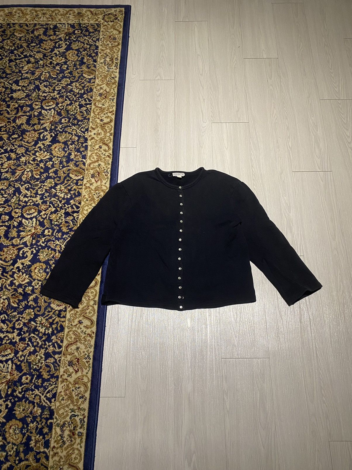 Pull Col V Manches Longues Agnès B. Paris - Noir 100% Coton - Taille 3 (FR) - Occasion Excellent état