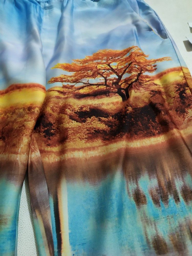 Designer Pinko Fullprint Art Horses and Forest Pants Size 27" / US 4 / IT 40 - 5 Thumbnail