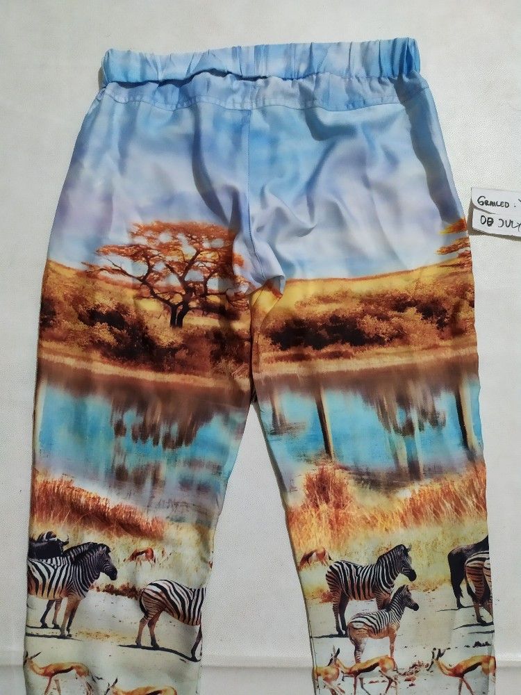 Designer Pinko Fullprint Art Horses and Forest Pants Size 27" / US 4 / IT 40 - 7 Thumbnail