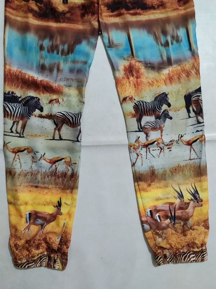 Designer Pinko Fullprint Art Horses and Forest Pants Size 27" / US 4 / IT 40 - 8 Thumbnail