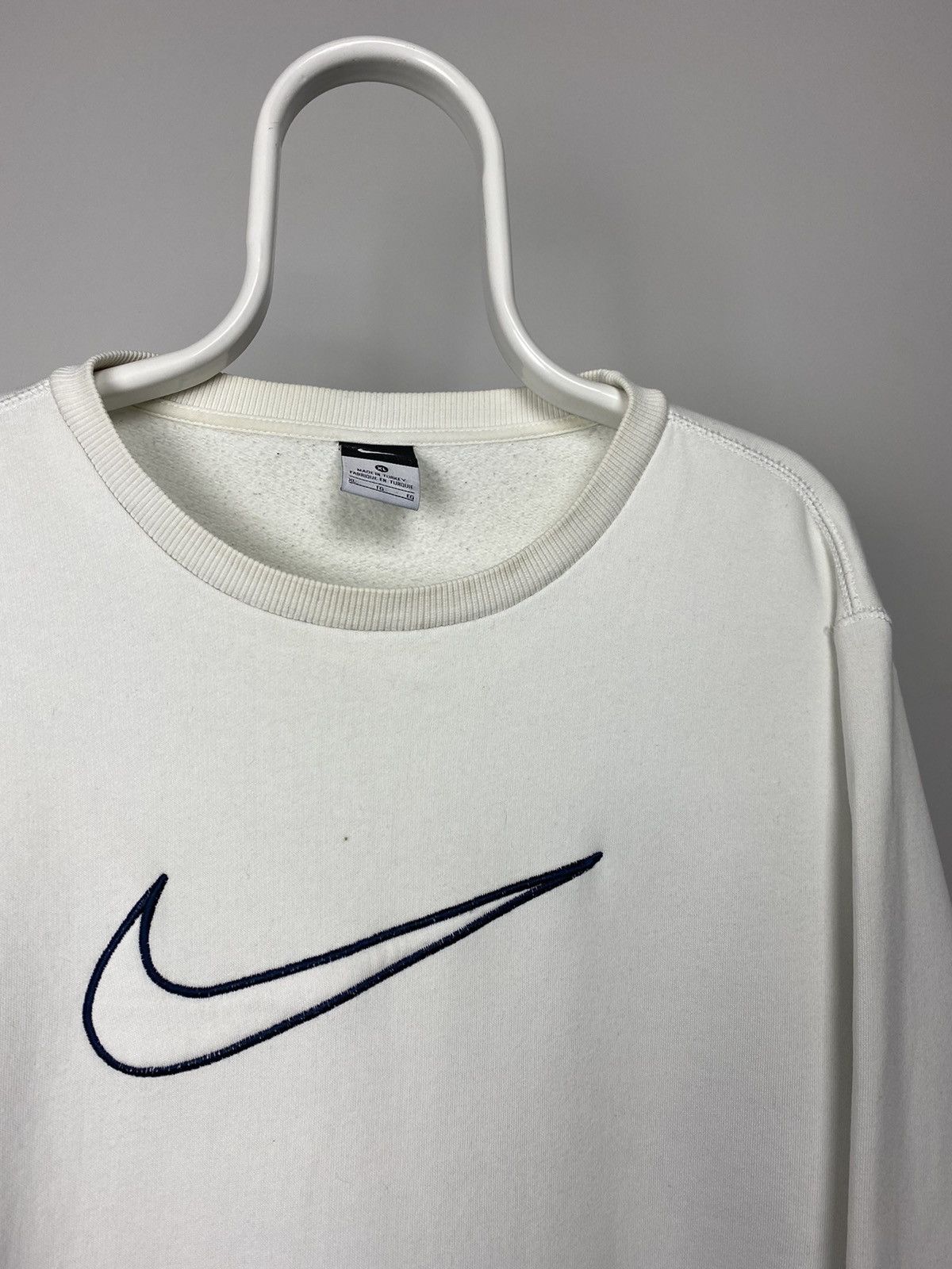 Nike × Vintage Nike big center swoosh sweatshirt white vintage style Size US XL / EU 56 / 4 - 2 Thumbnail