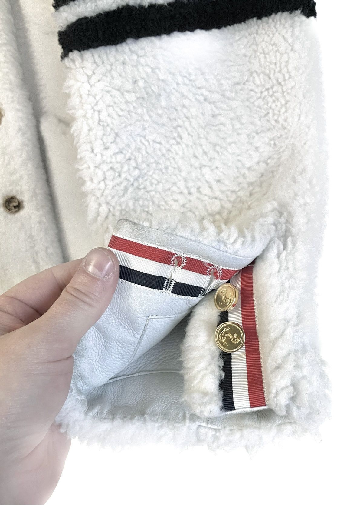 Thom Browne Thom Browne Ivory Shearling Jacket Size S / US 4 / IT 40 - 3 Thumbnail
