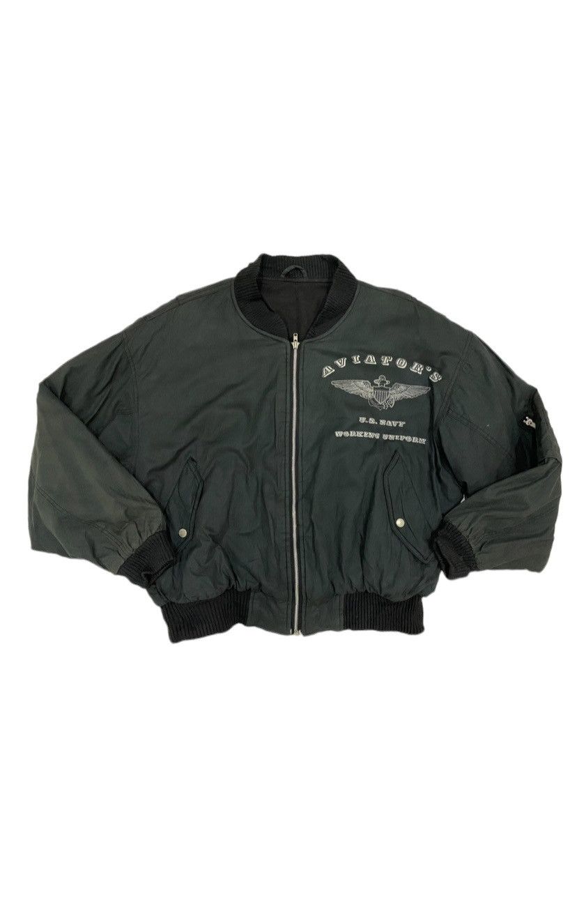 Vintage VTG Aviator US Navy Bomber Jacket Size US L / EU 52-54 / 3 - 1 Thumbnail
