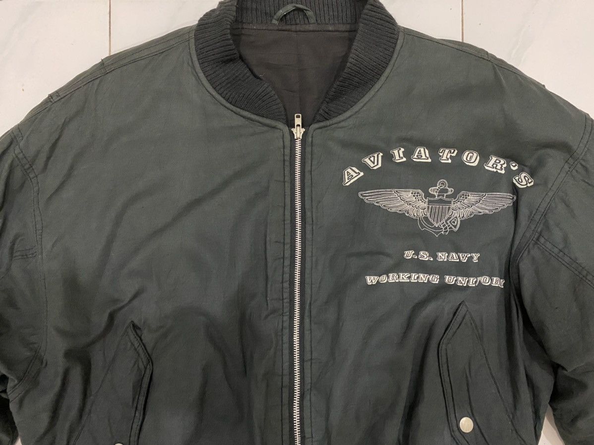 Vintage VTG Aviator US Navy Bomber Jacket Size US L / EU 52-54 / 3 - 6 Thumbnail
