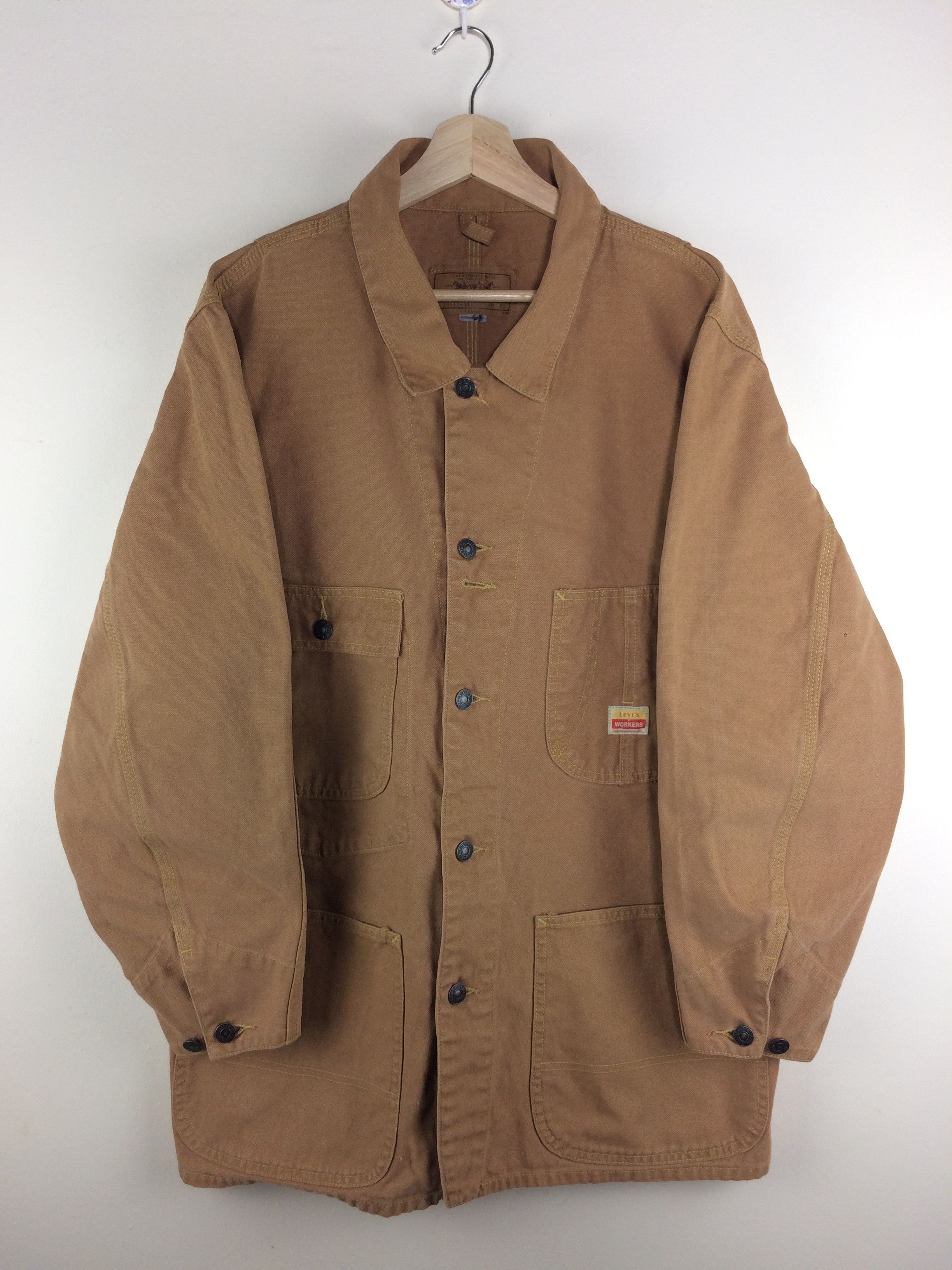 image of Levis x Vintage Levi's Duck Canvas Workwear Barn Chore Jacket in Brown, Men's (Size Medium)